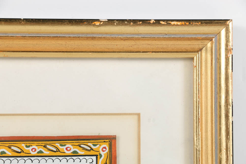 Gouache Painting on Paper of Krishna