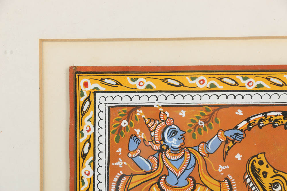 Gouache Painting on Paper of Krishna