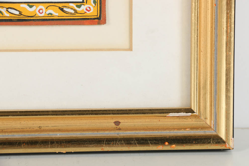 Gouache Painting on Paper of Krishna