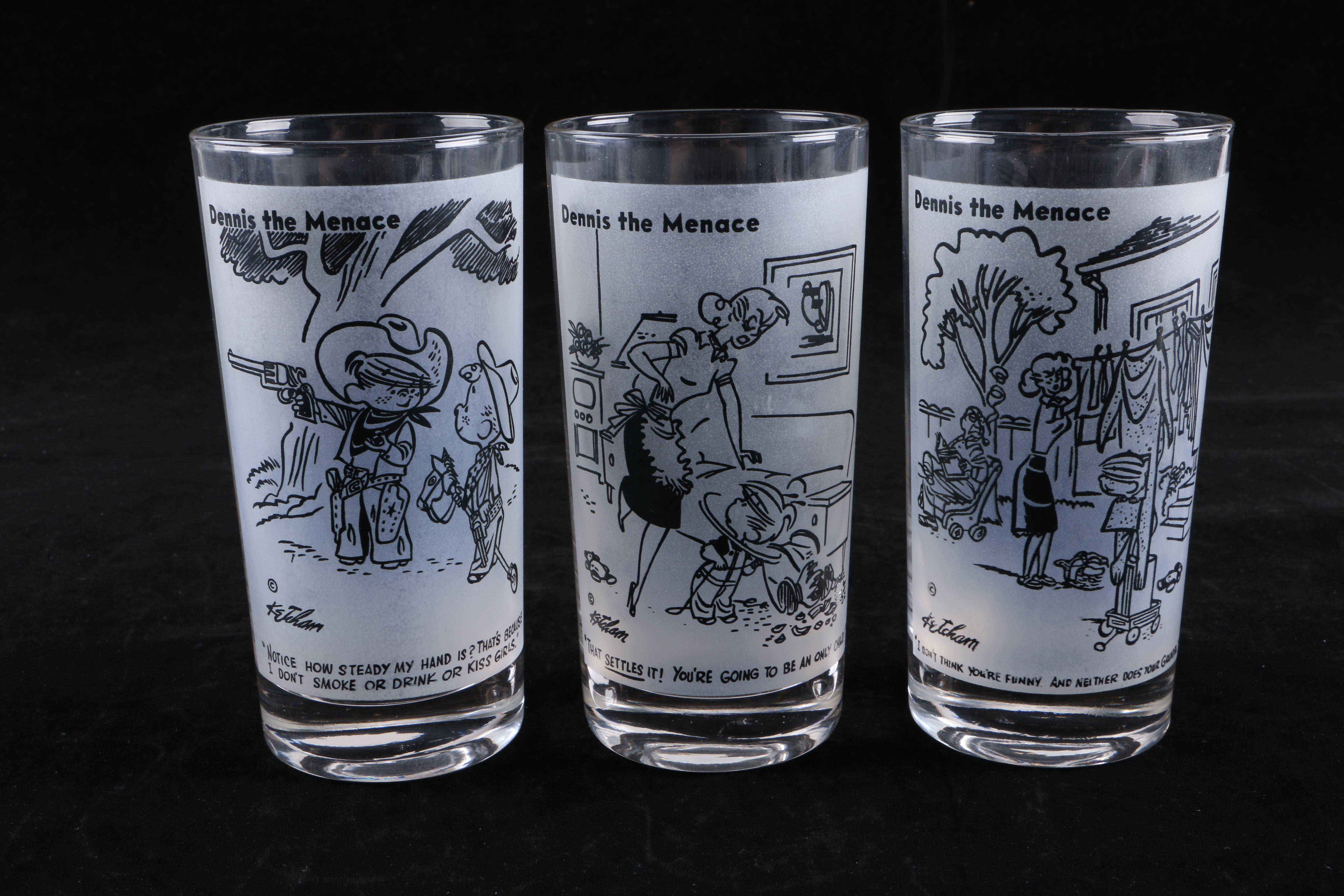 Collectible Dennis the Menace Glass Tumblers