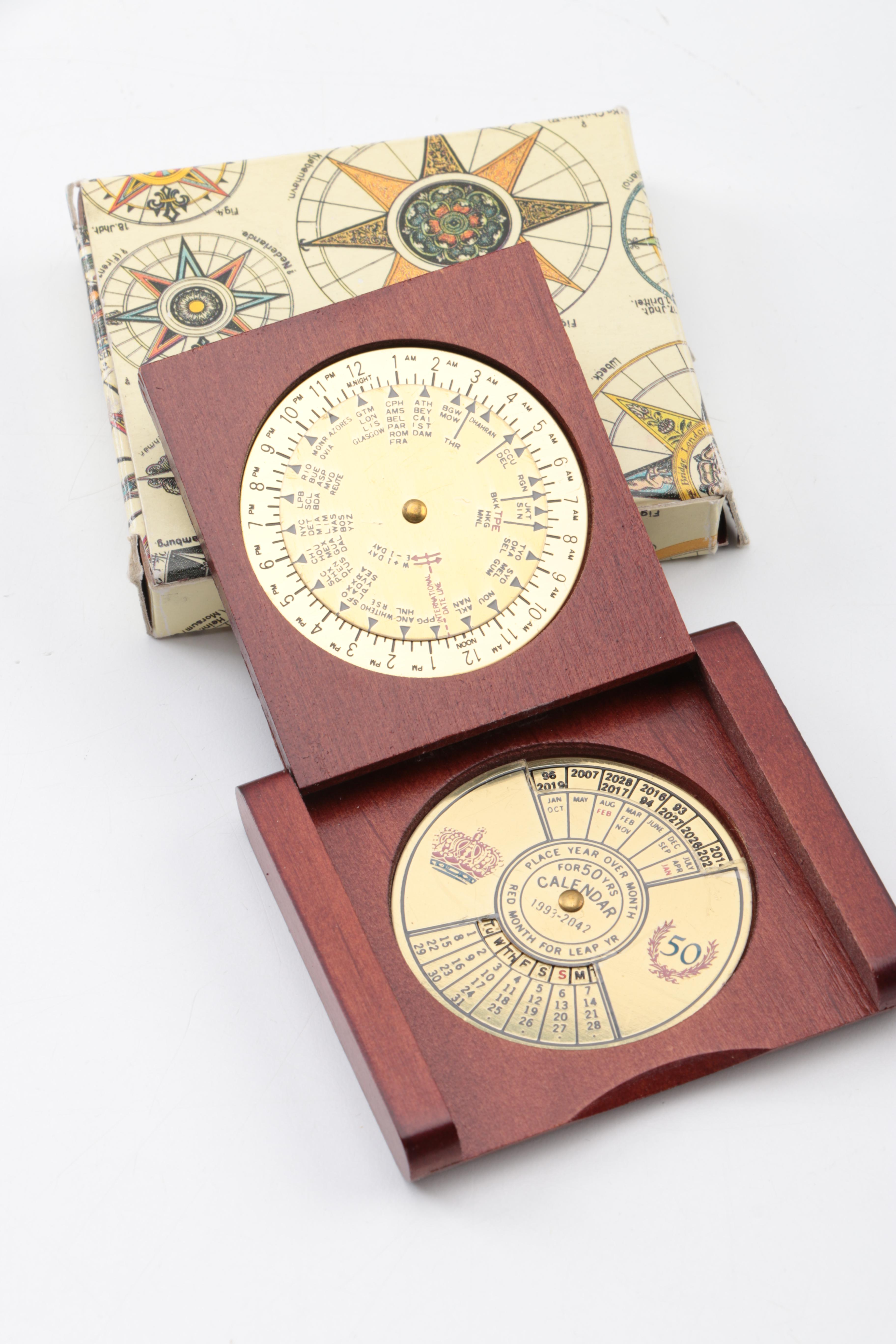 Souvenir Pins and Vintage Pocket Calendar