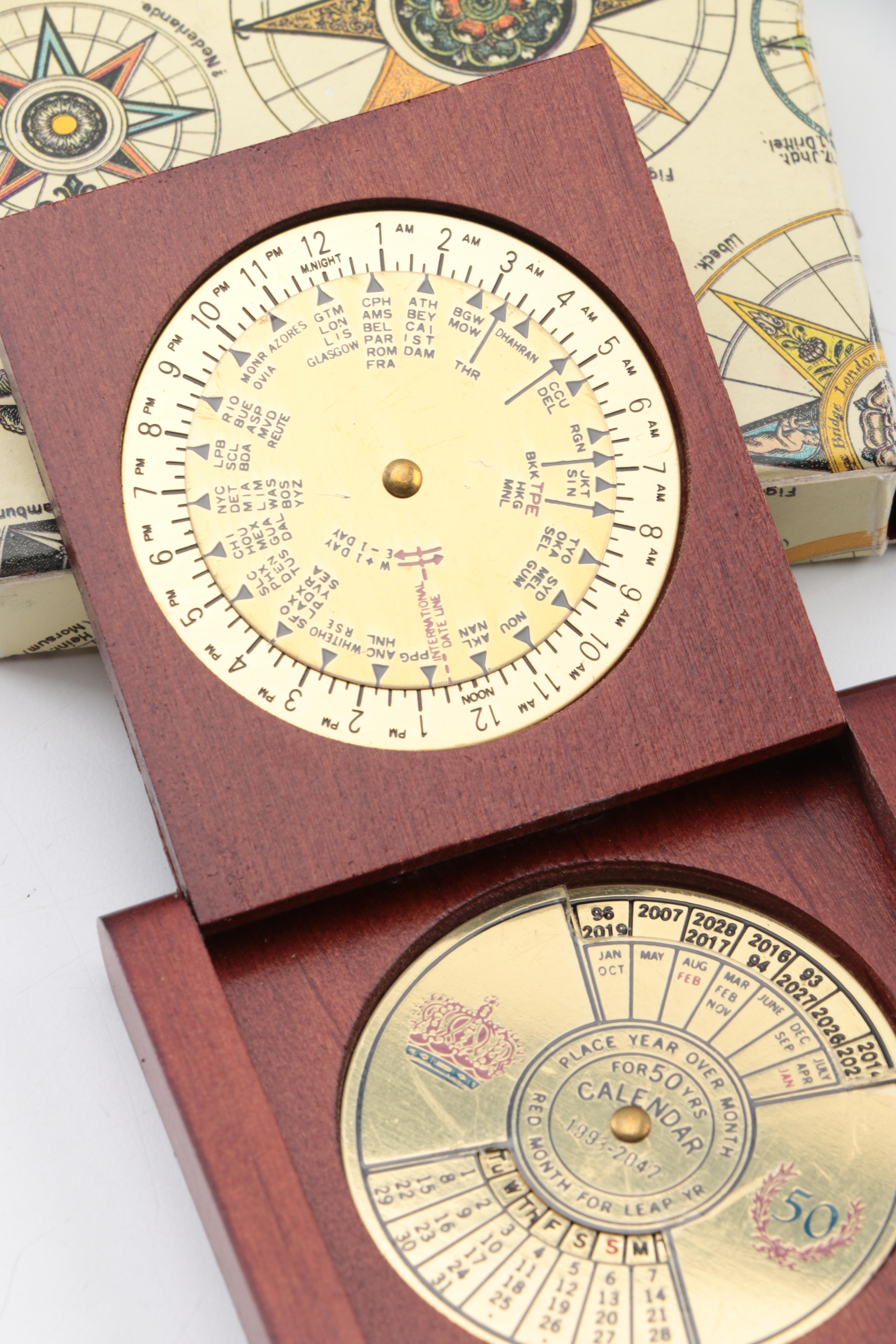 Souvenir Pins and Vintage Pocket Calendar