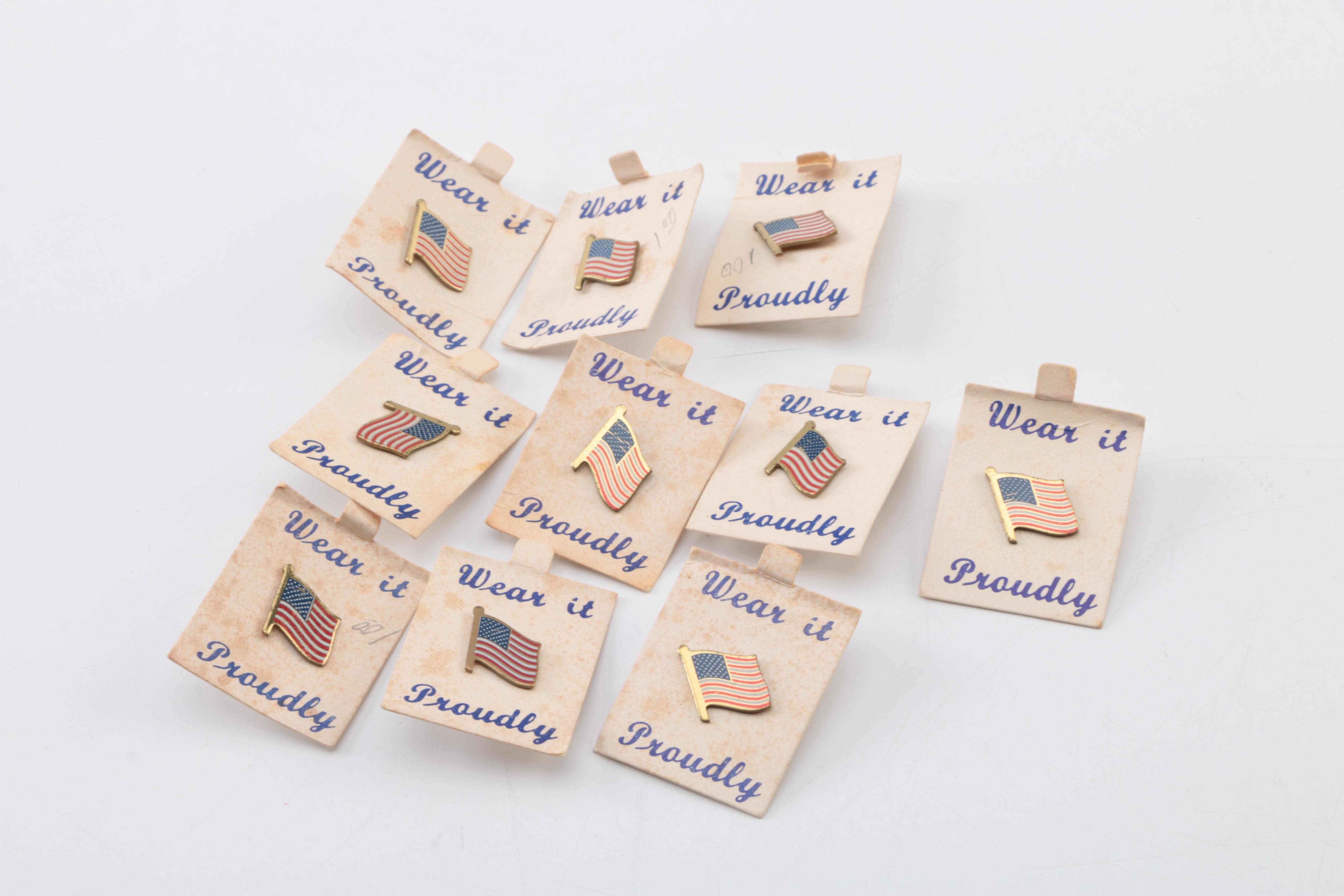 Souvenir Pins and Vintage Pocket Calendar