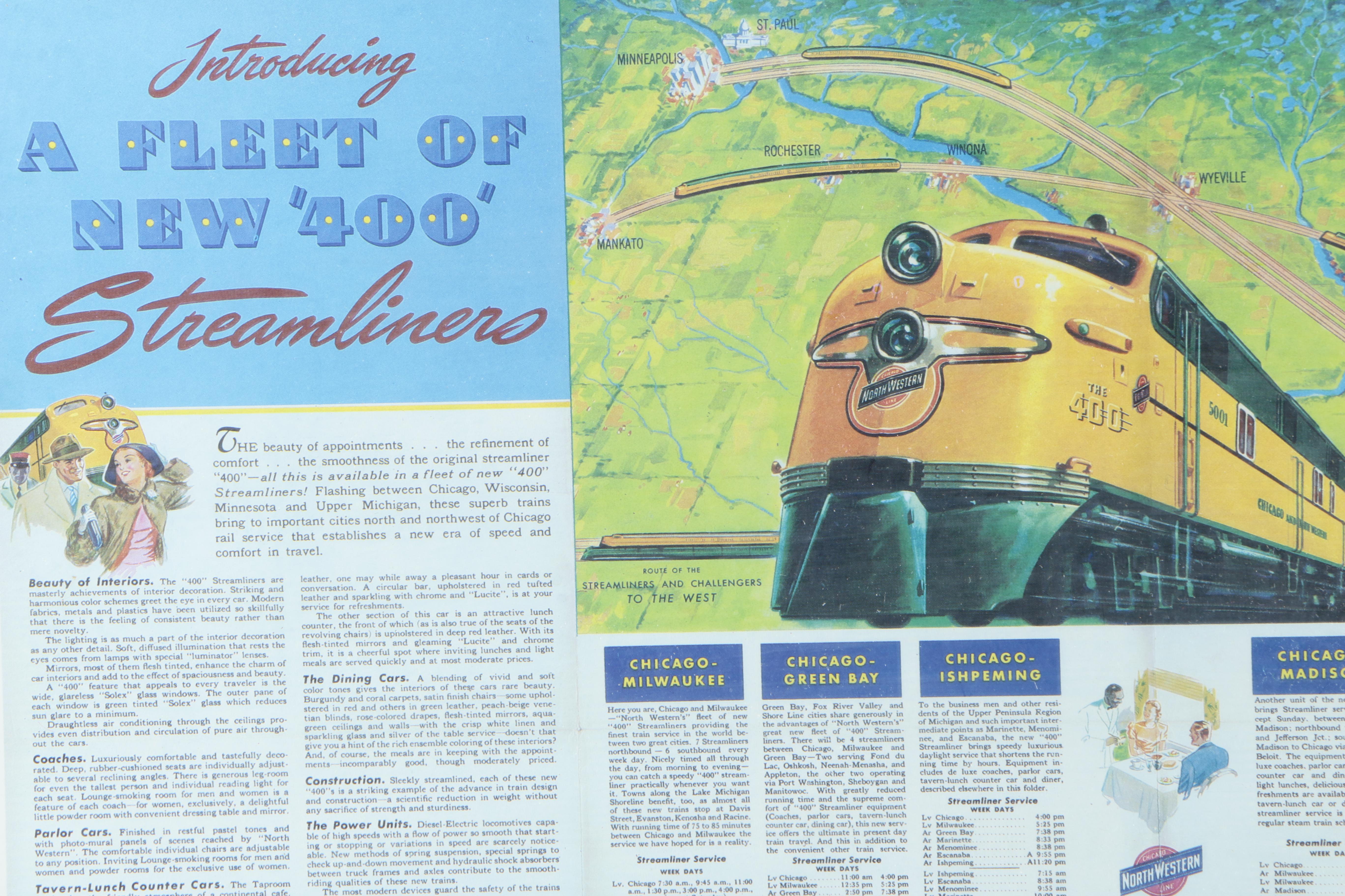Offset Lithograph Vintage Style Advertisement on Paper for "400" Streamliners