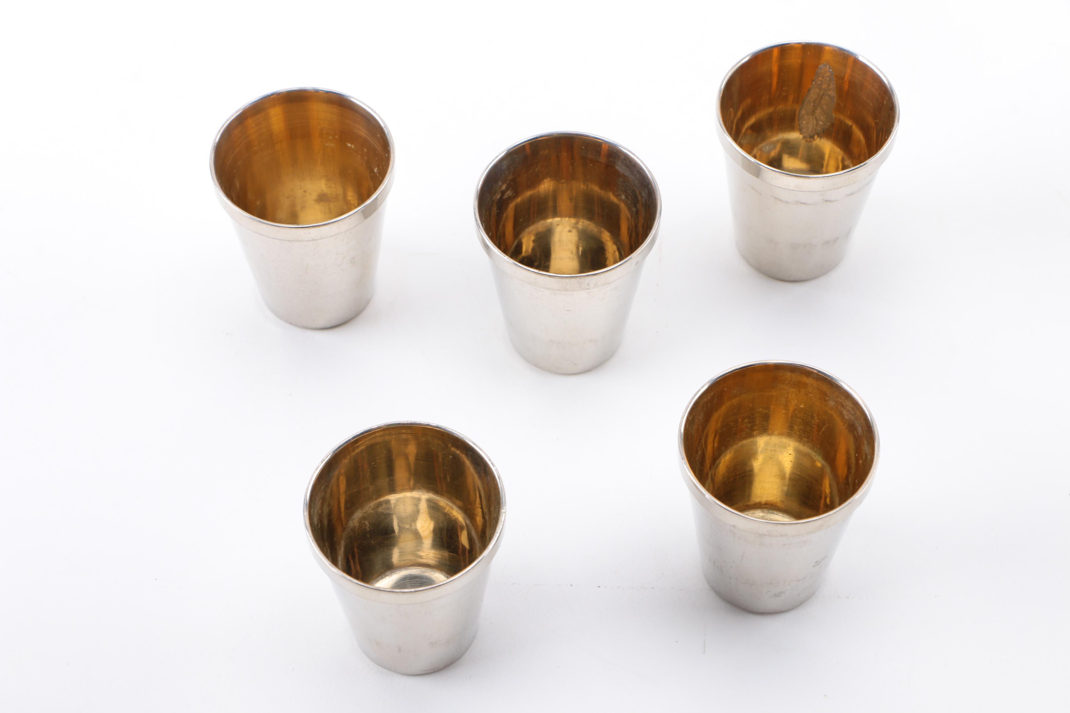 German Art Deco Cocktail Shaker and Shot Glasses