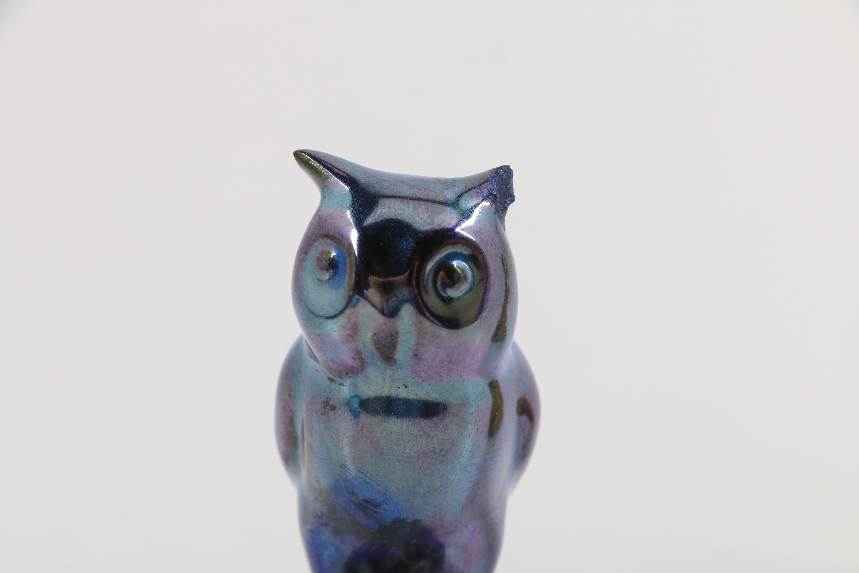 Zsolnay Pottery Ceramic Owl Figurines