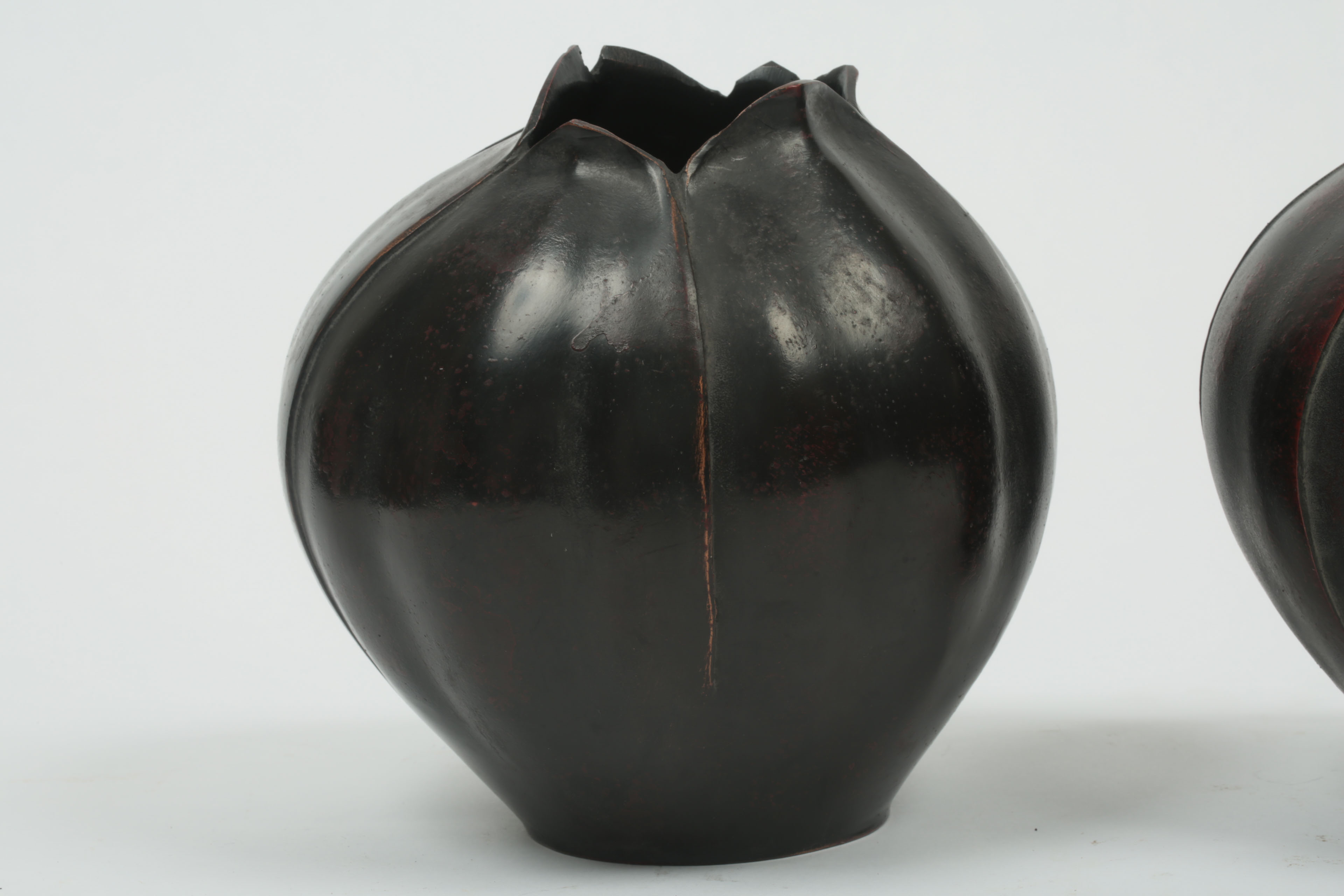 Japanese Bronze Hasu Lotus Flower Vases