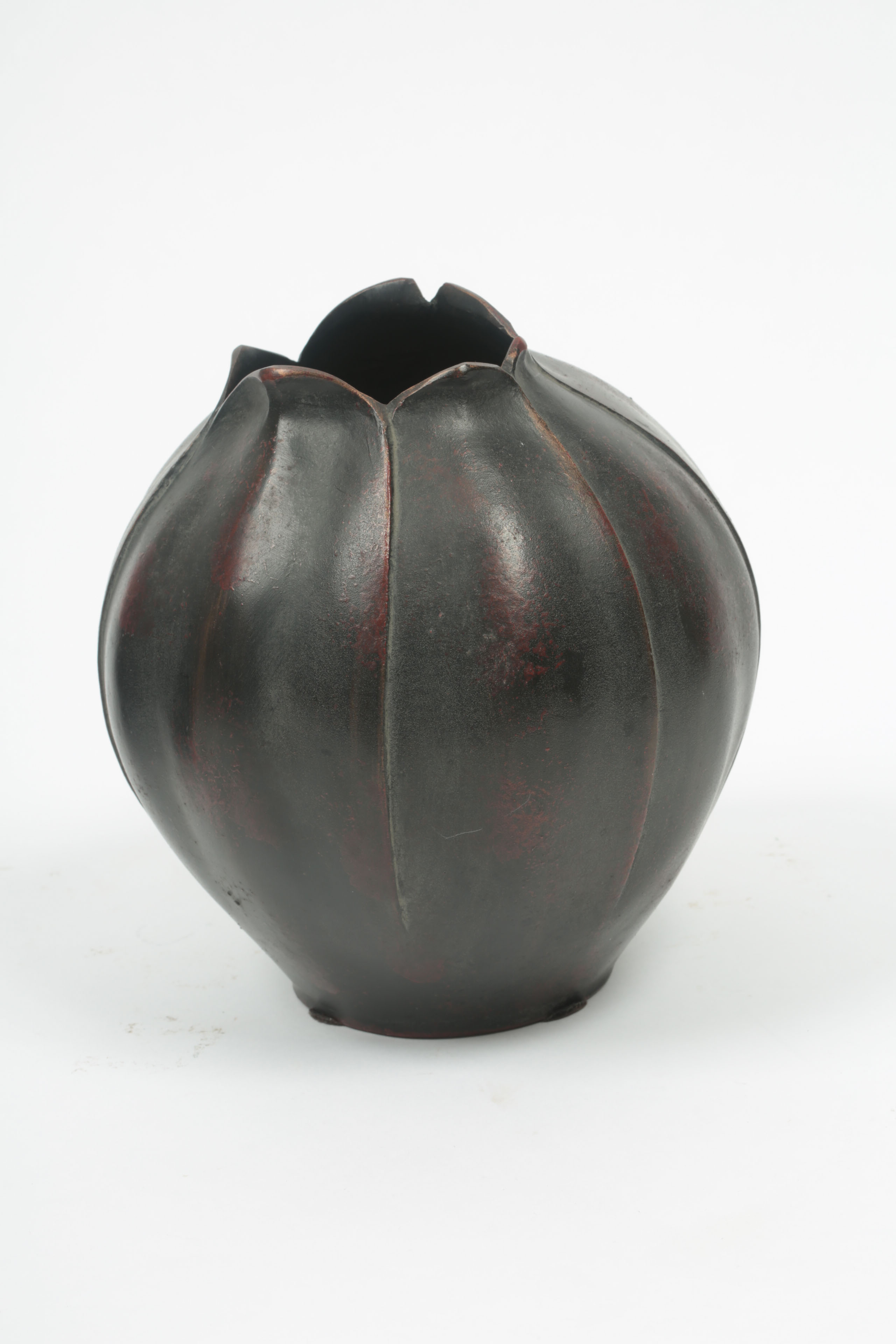 Japanese Bronze Hasu Lotus Flower Vases