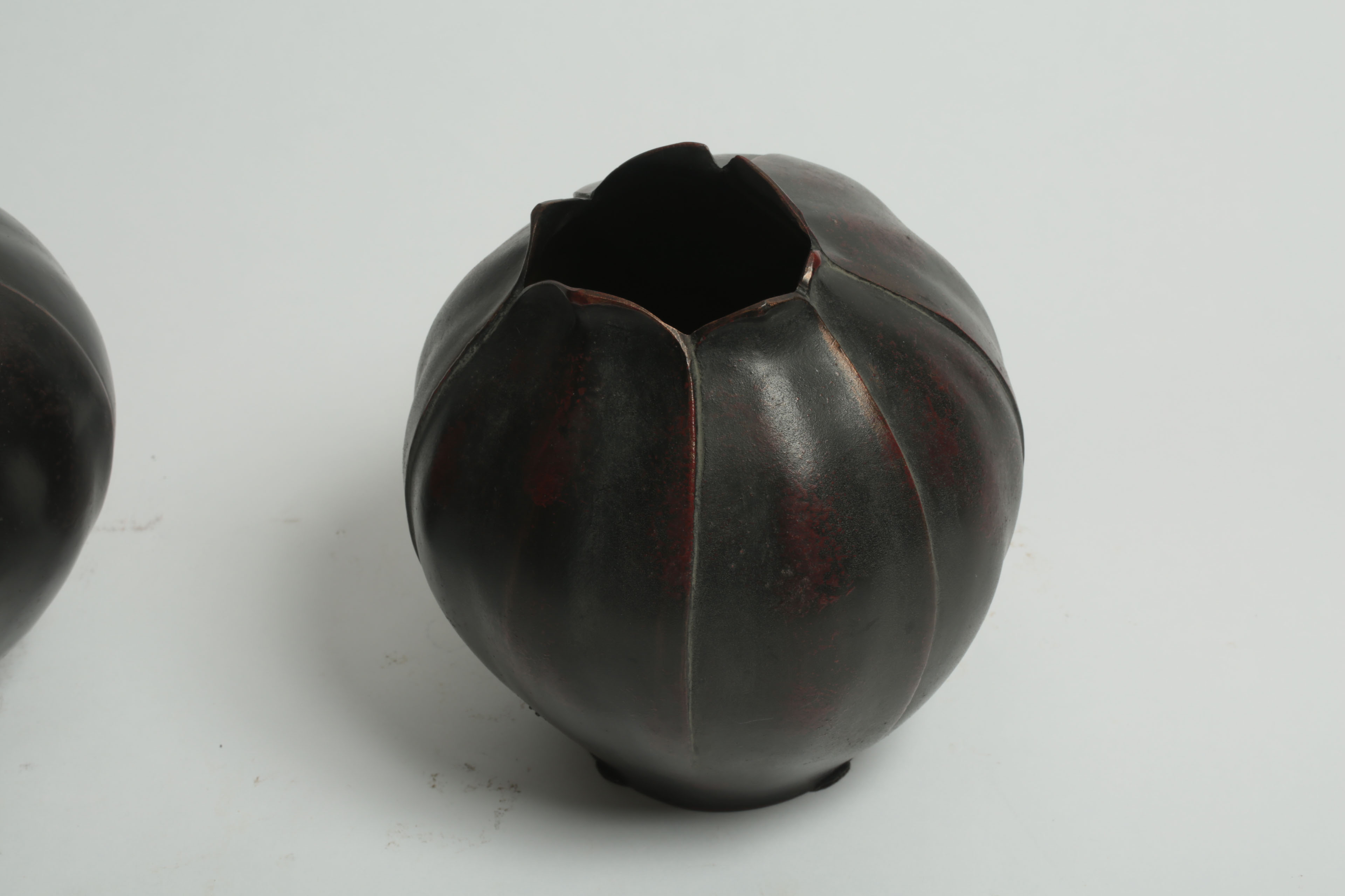 Japanese Bronze Hasu Lotus Flower Vases