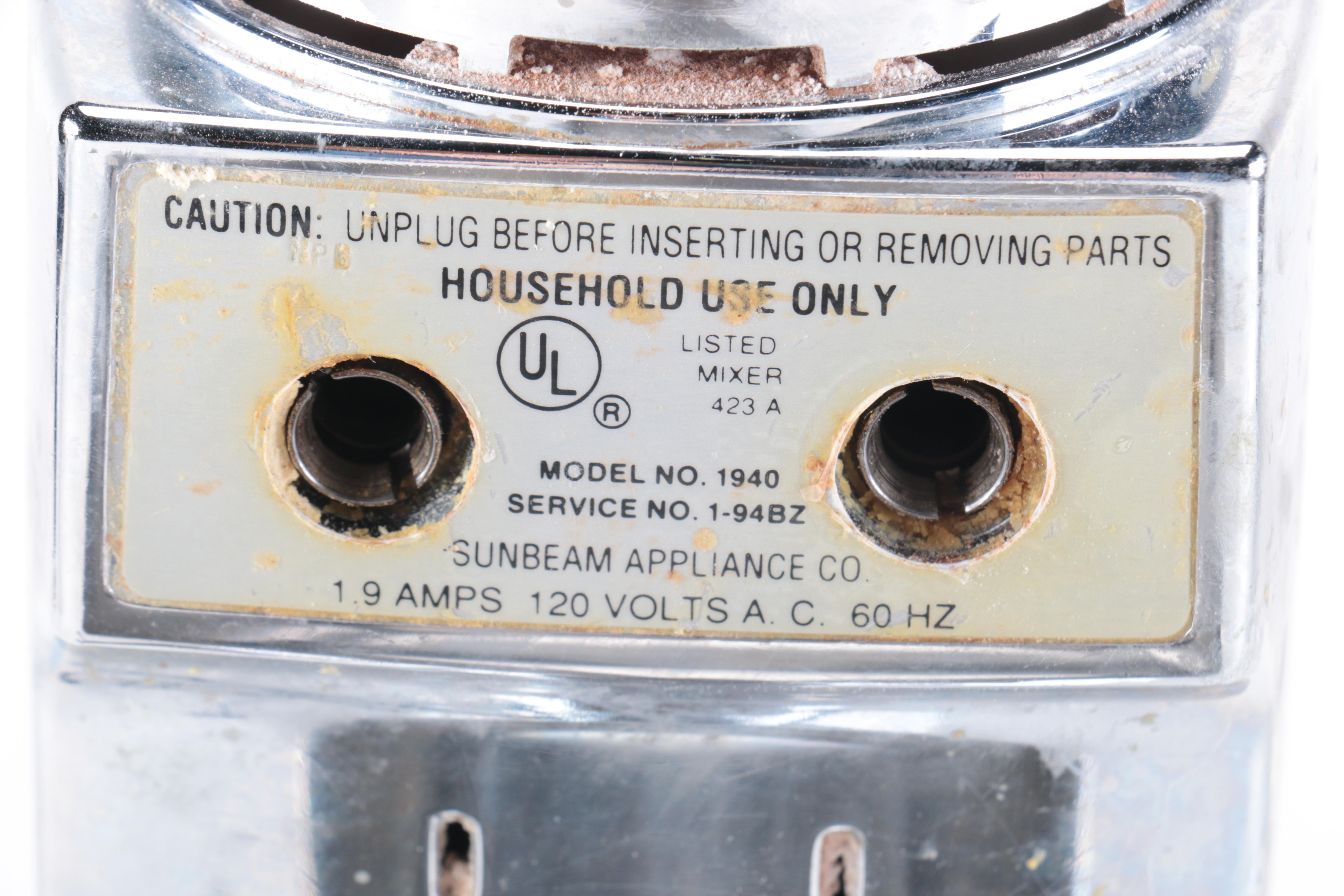 Sunbeam Standing Mixer and Revere Ware Pan