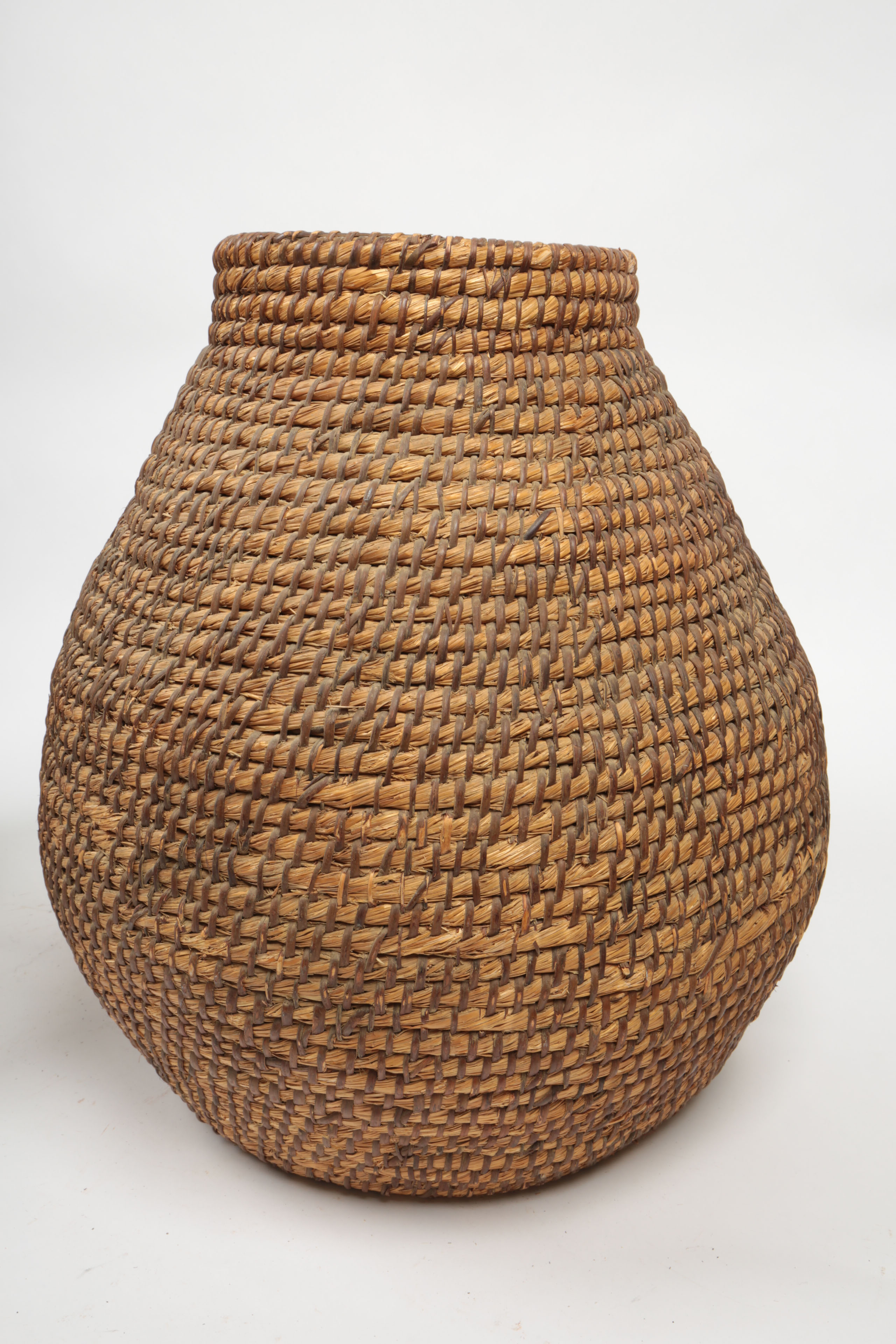 Pair of Handmade Basketry Vessels