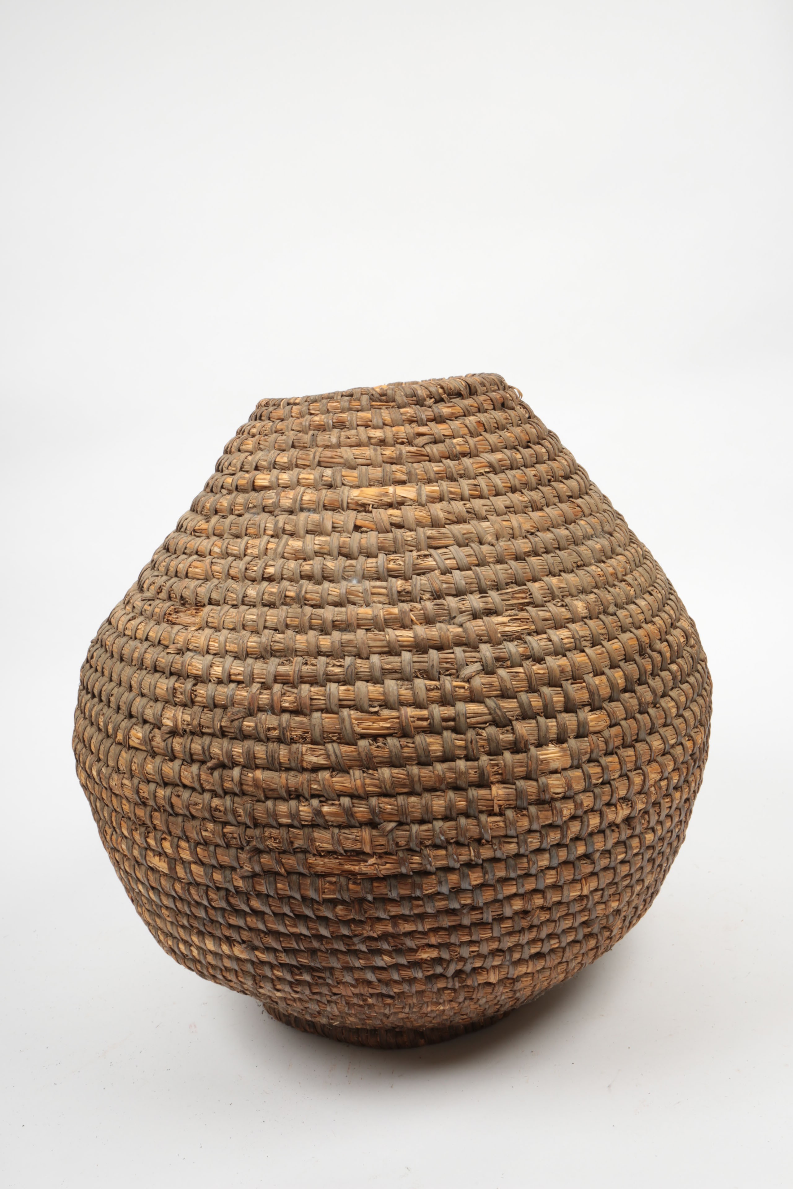 Pair of Handmade Basketry Vessels