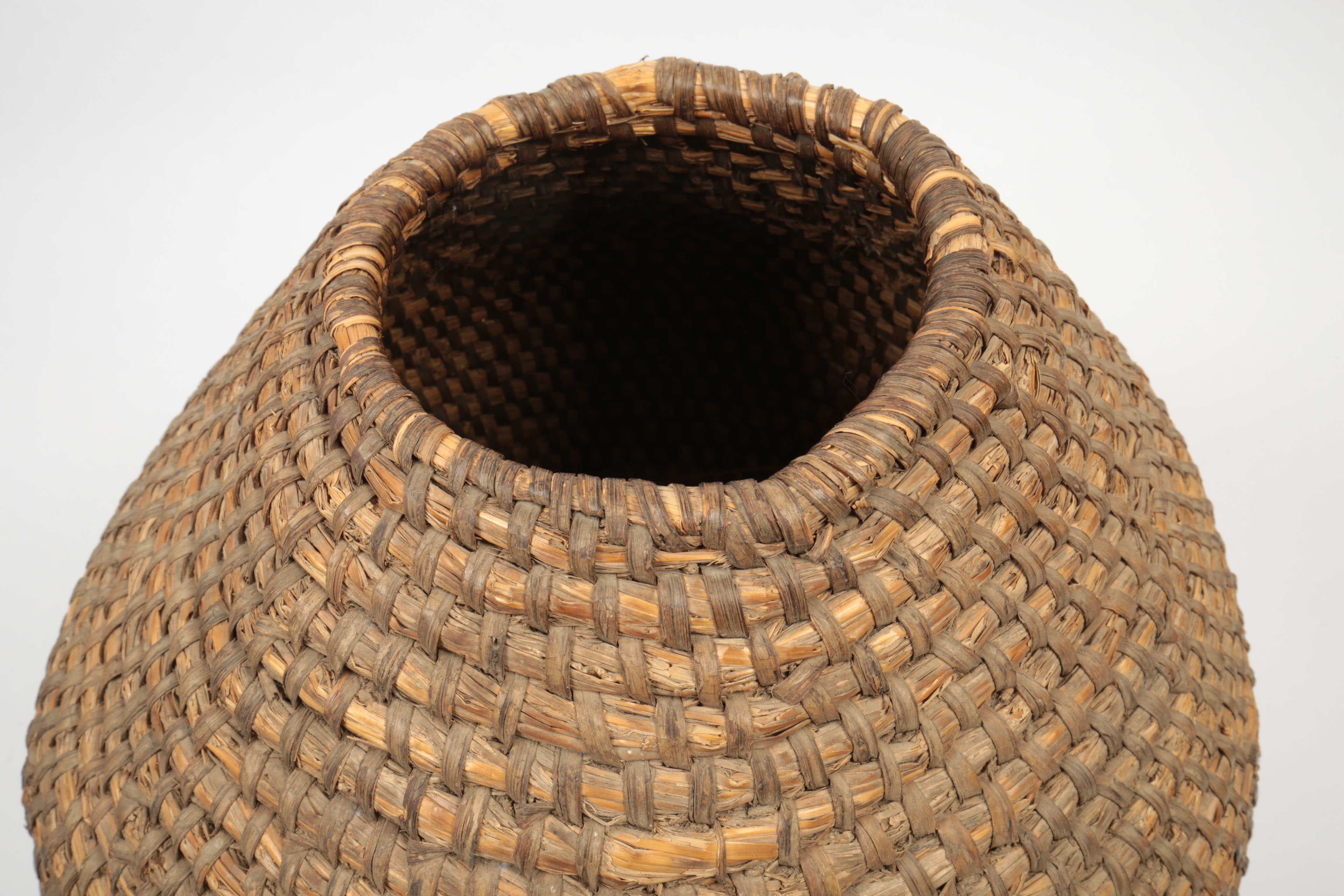 Pair of Handmade Basketry Vessels