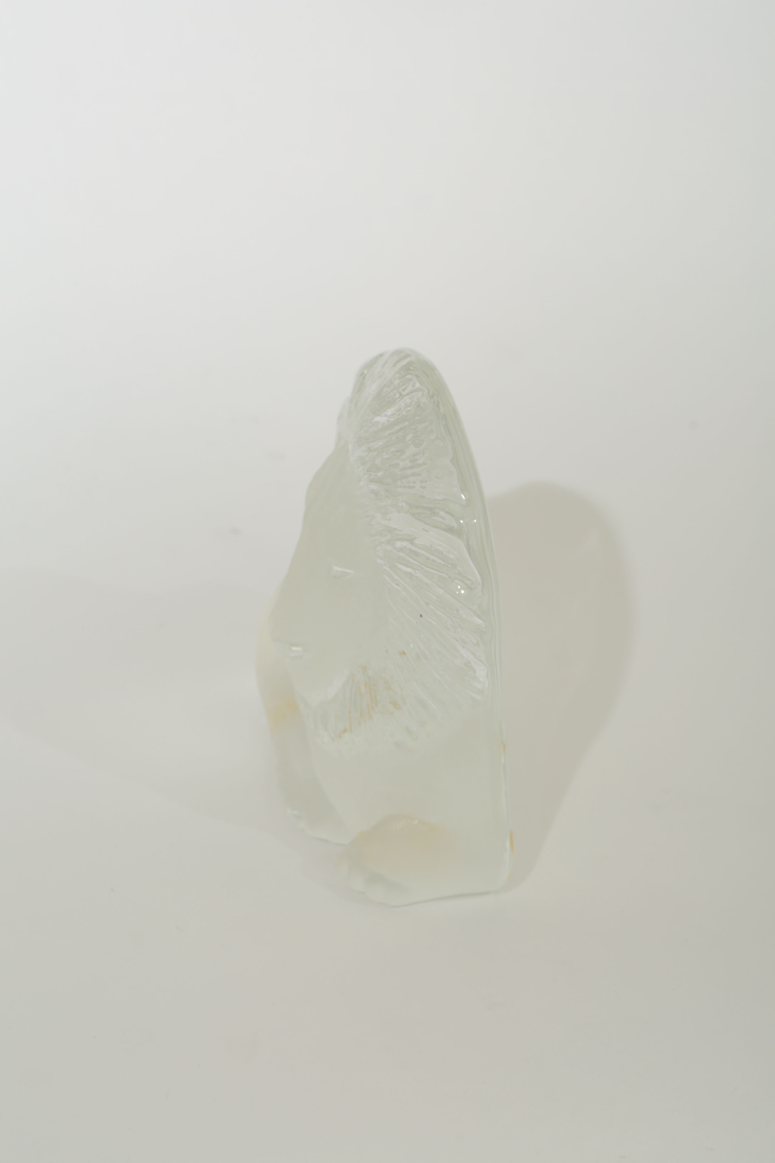 Mat Jonasson Royal Krona Signed Cast Glass Lion Art Glass Sculpture