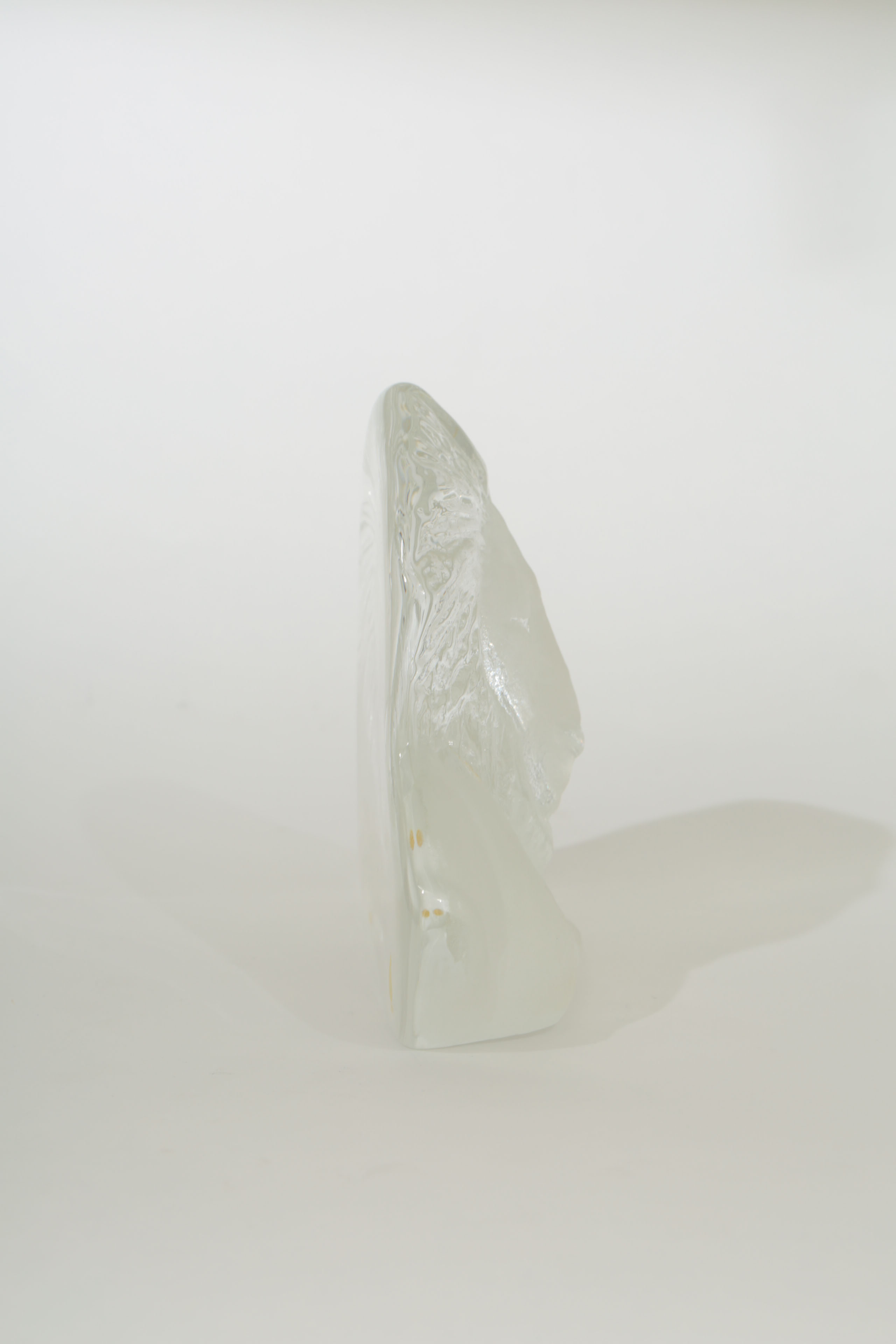 Mat Jonasson Royal Krona Signed Cast Glass Lion Art Glass Sculpture