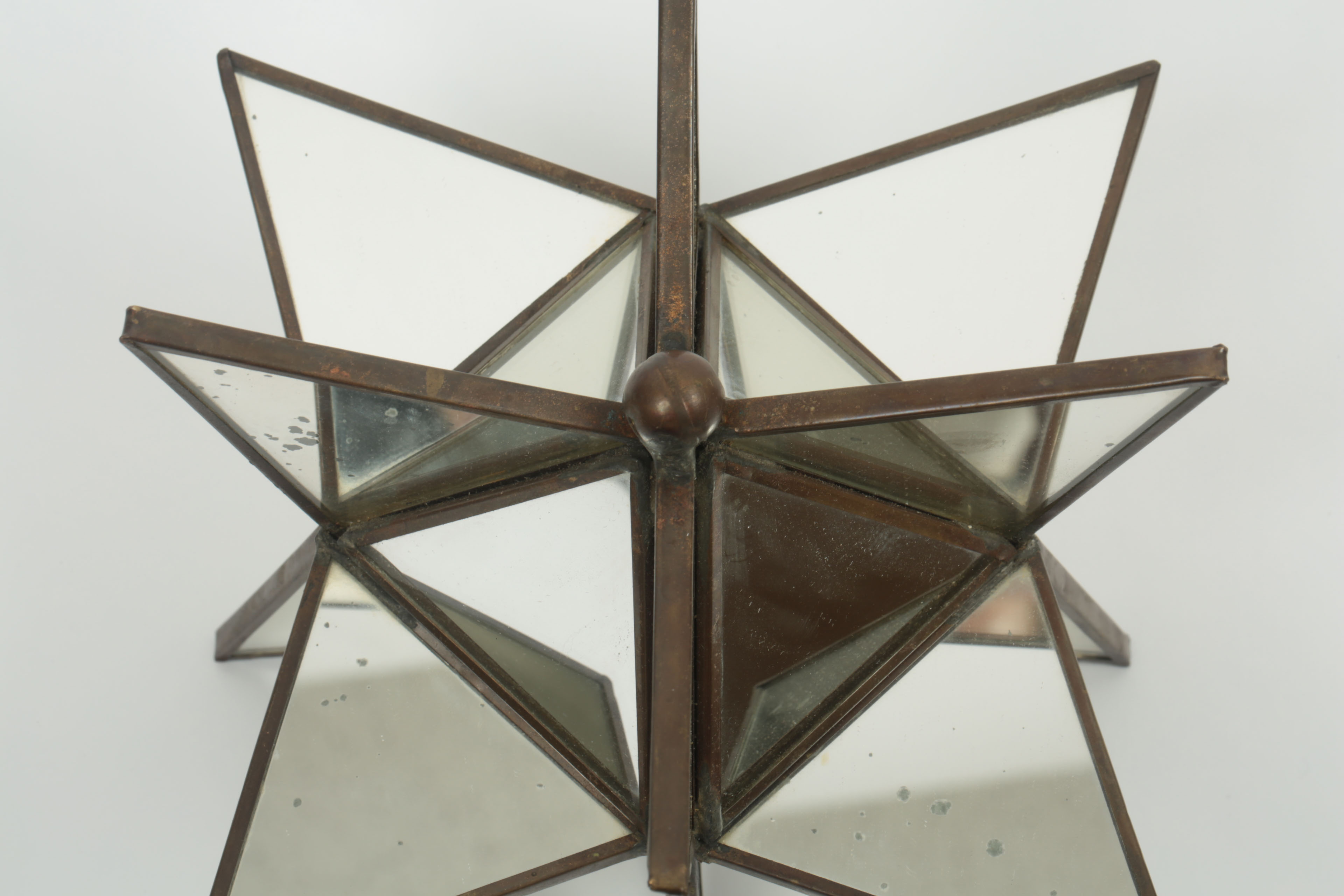 Metal and Mirrored Glass Star Sculptures