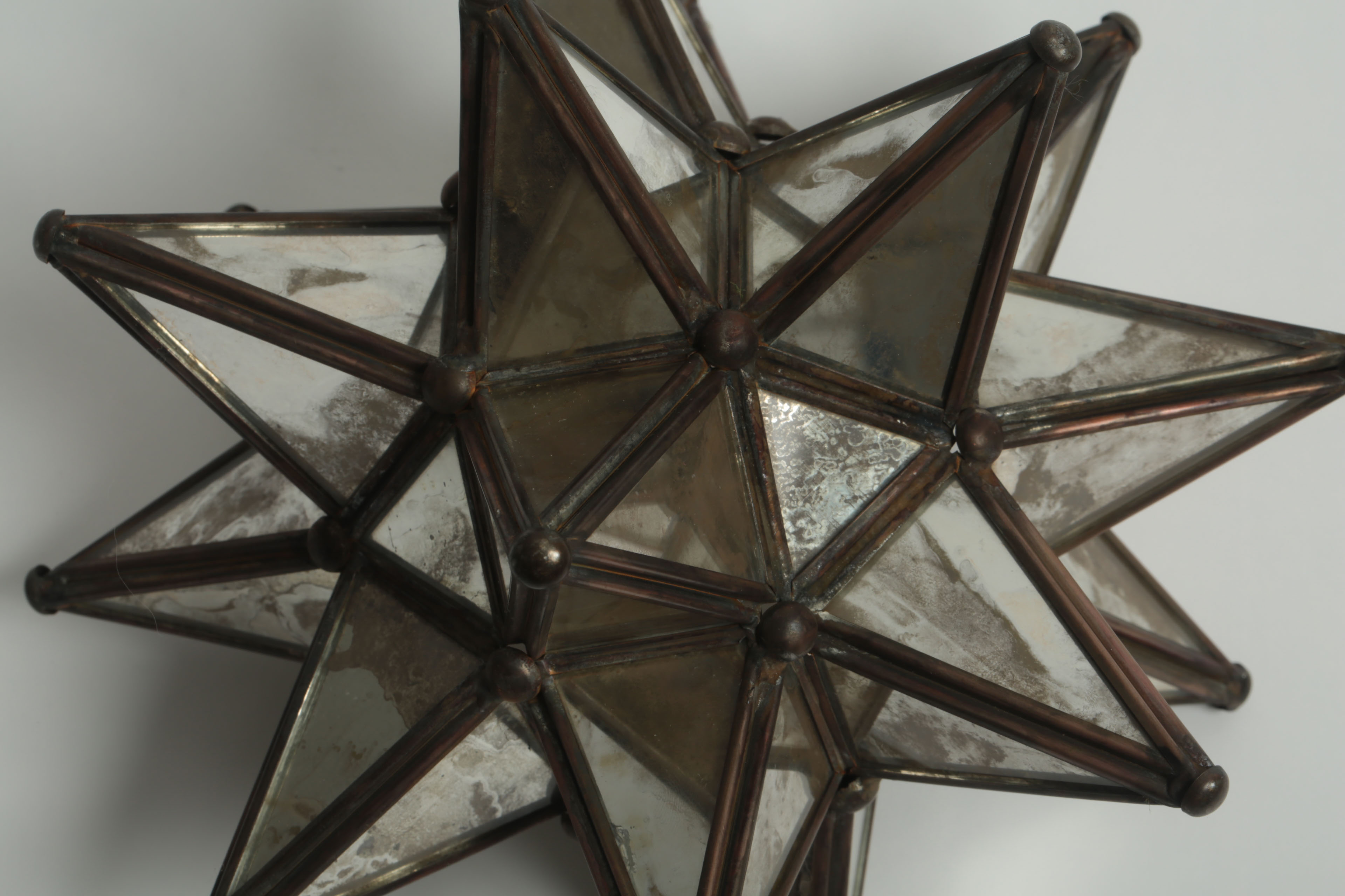 Metal and Mirrored Glass Star Sculptures