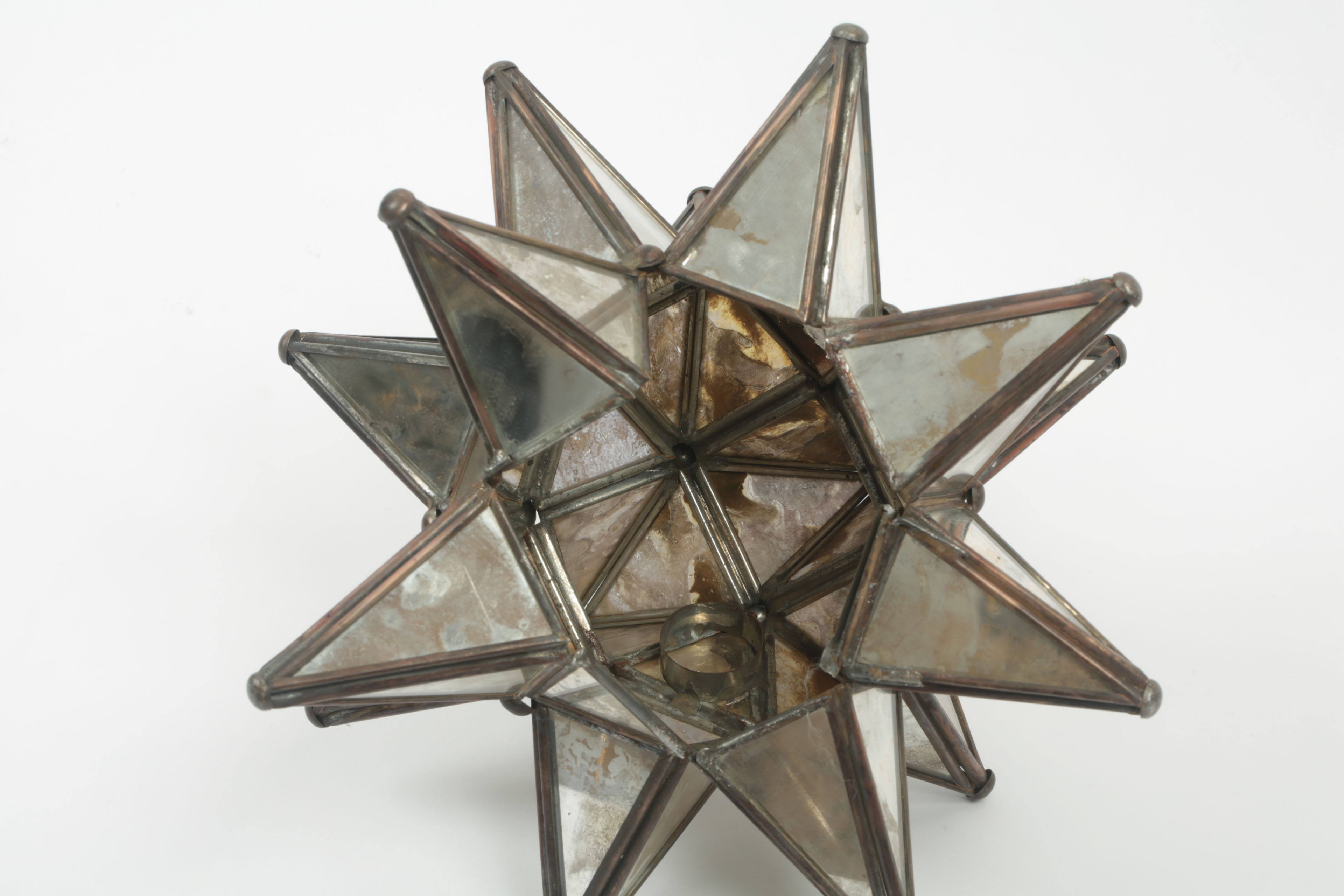 Metal and Mirrored Glass Star Sculptures
