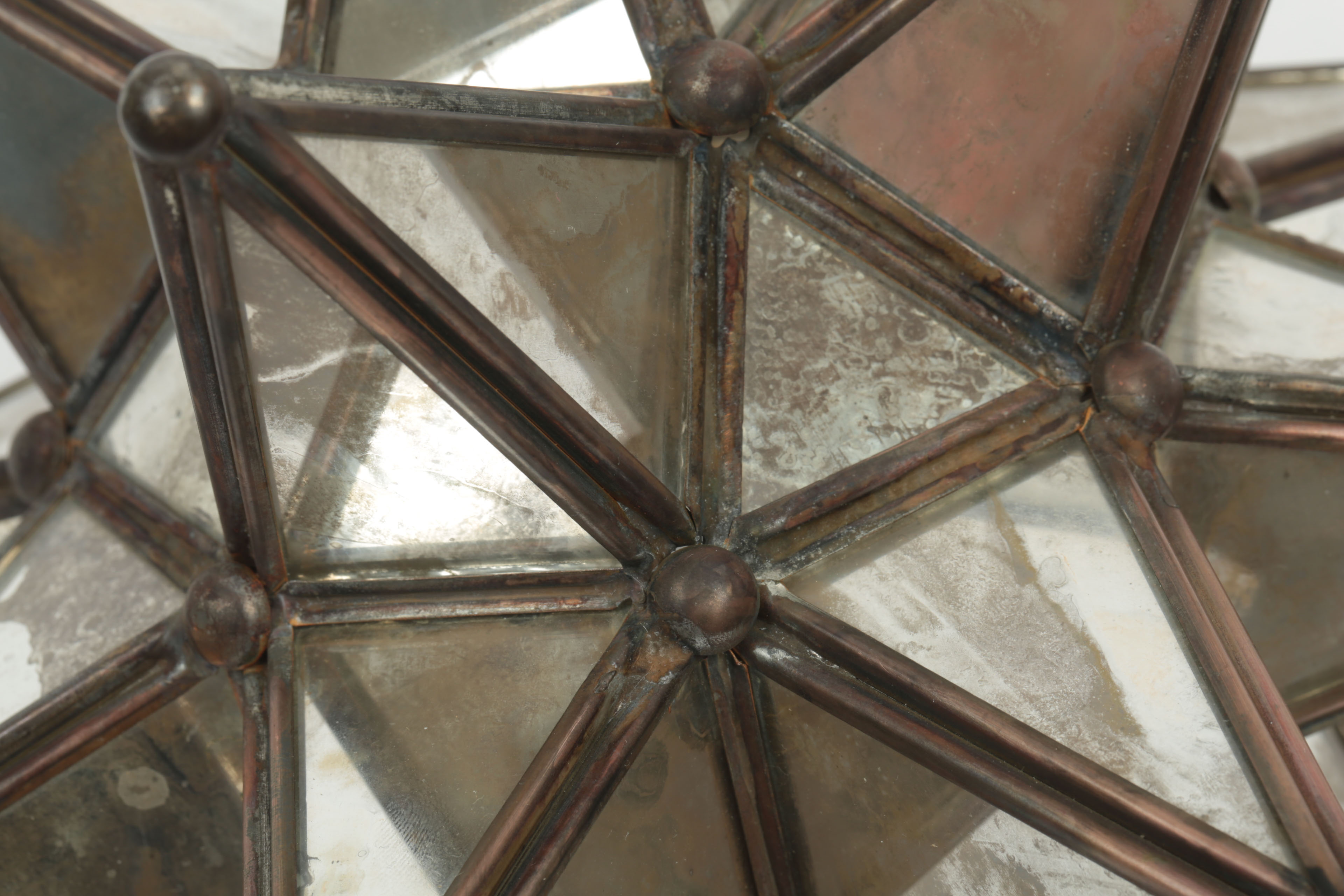 Metal and Mirrored Glass Star Sculptures