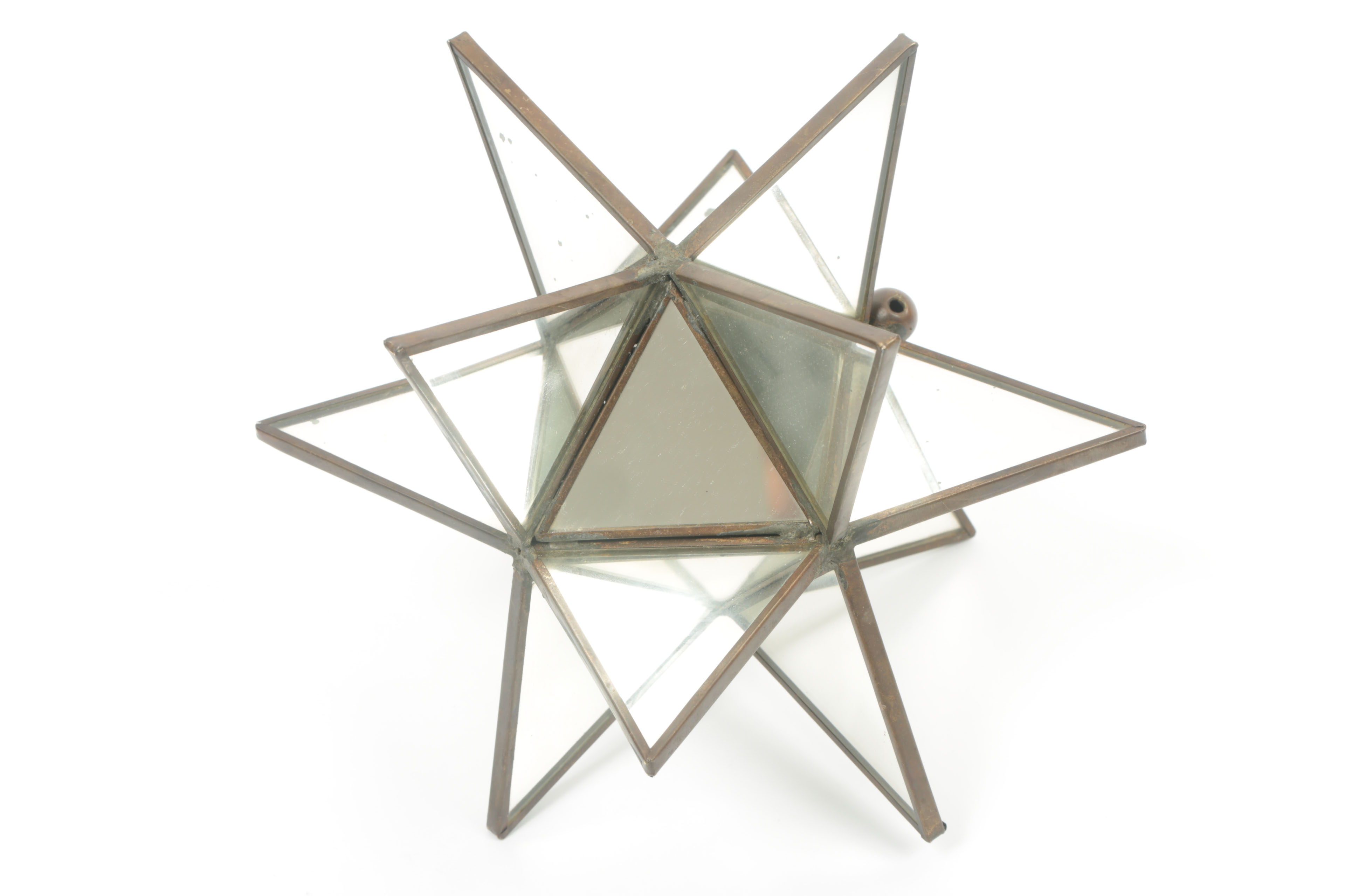 Metal and Mirrored Glass Star Sculptures