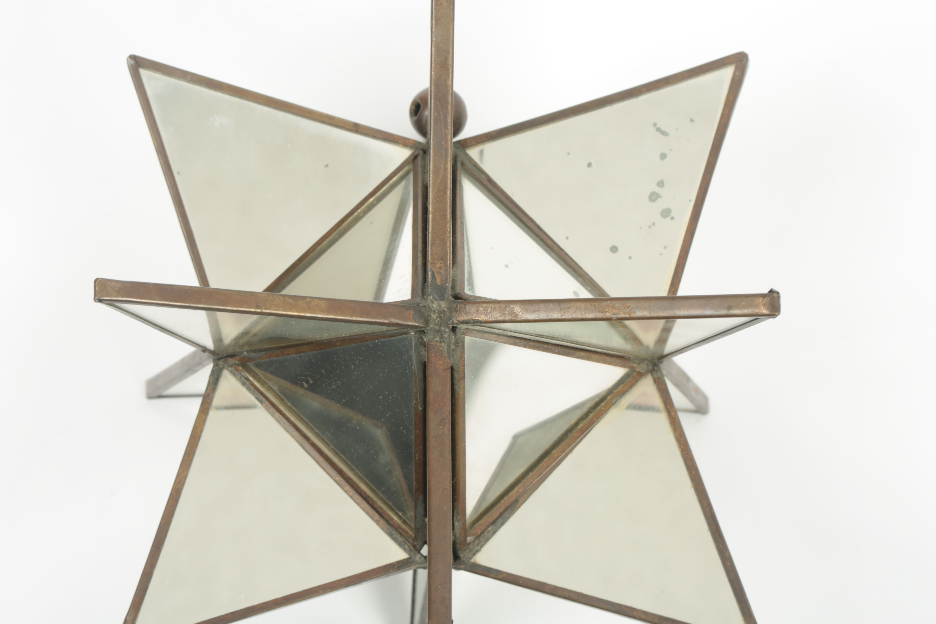 Metal and Mirrored Glass Star Sculptures