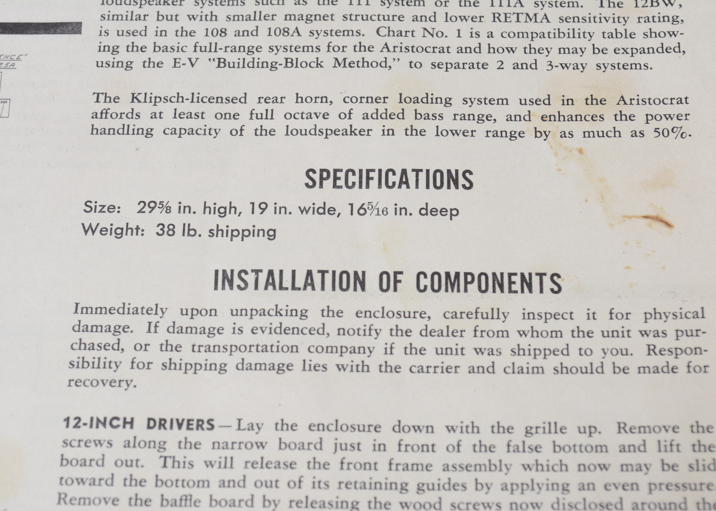 Vintage Electro-Voice Speakers