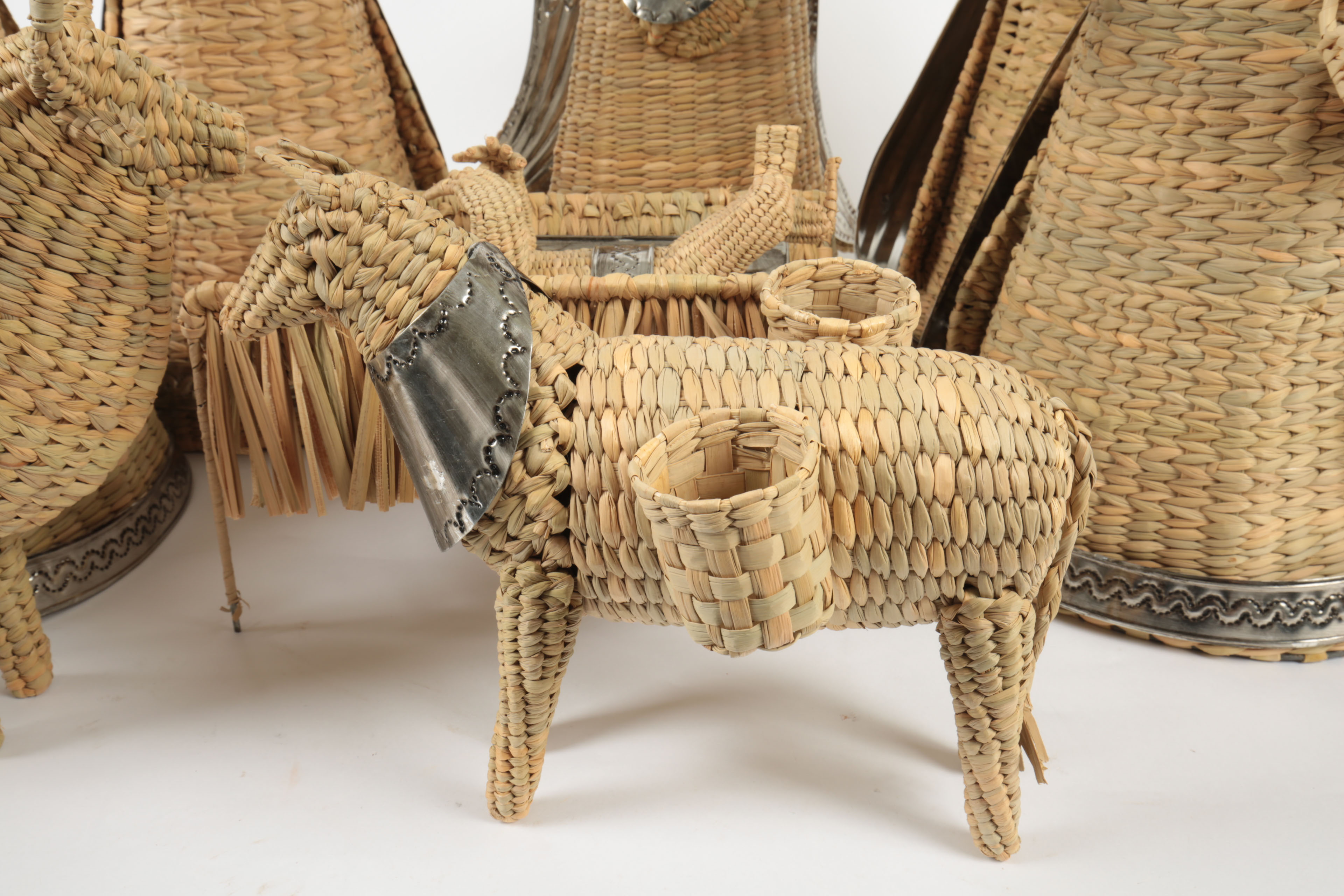 Mexican Woven Fiber Nativity Scene