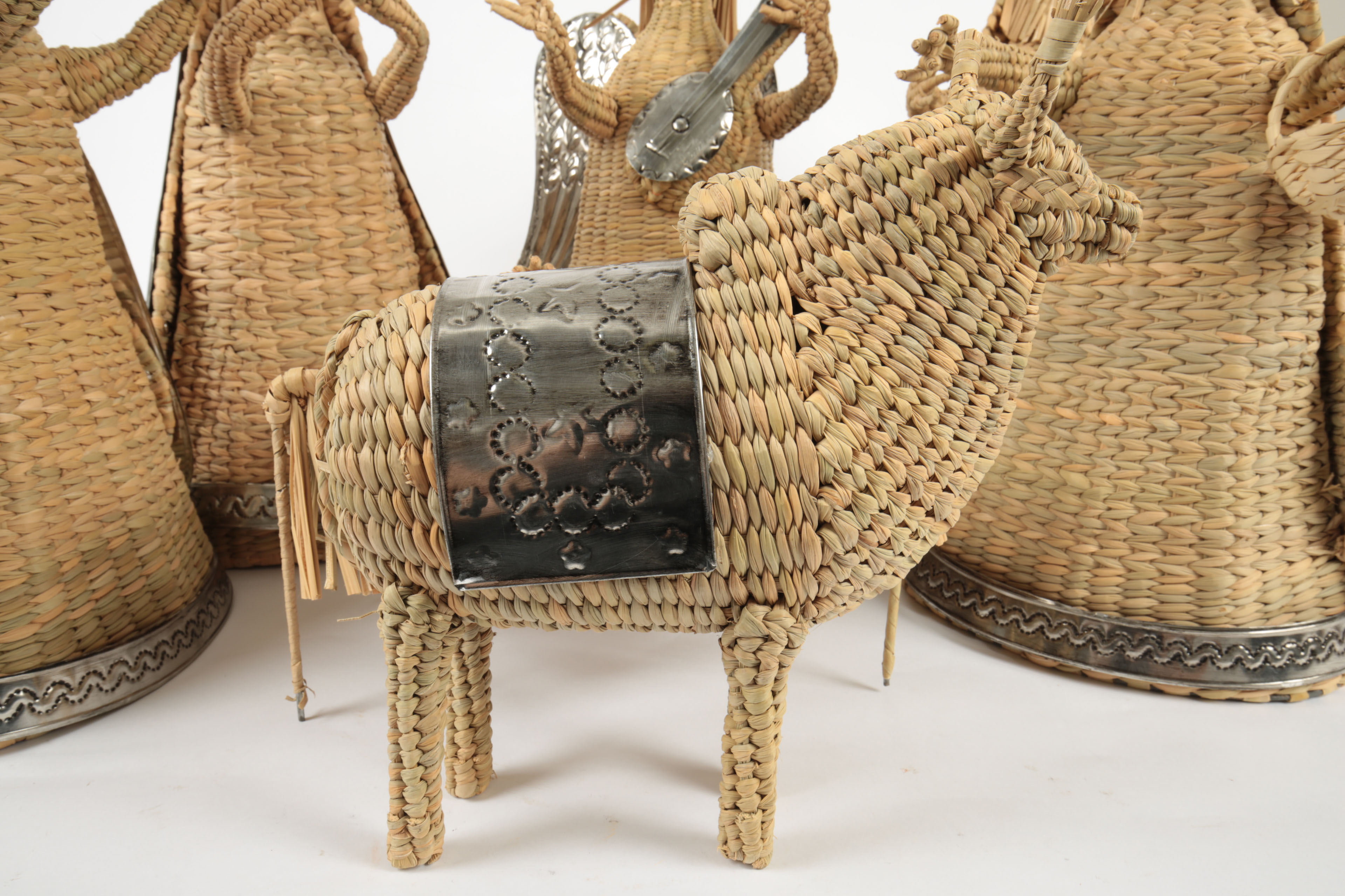 Mexican Woven Fiber Nativity Scene