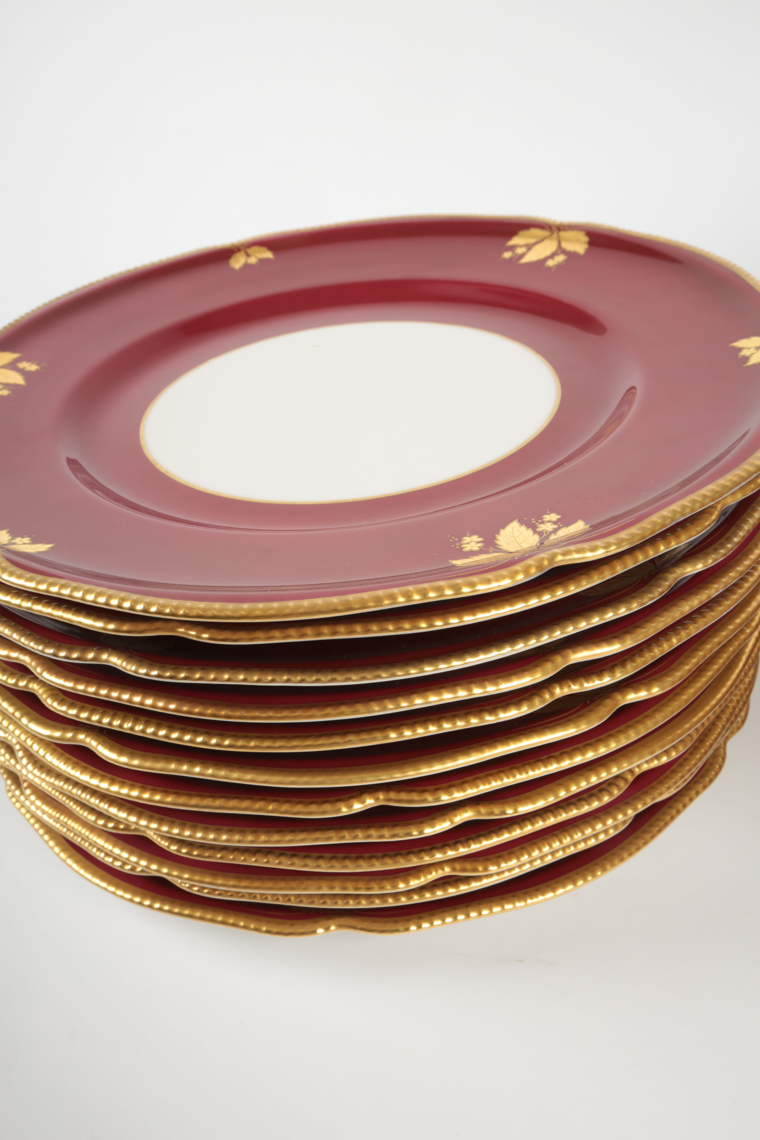 Rosenthal Porcelain China Plates and Wicker Basket