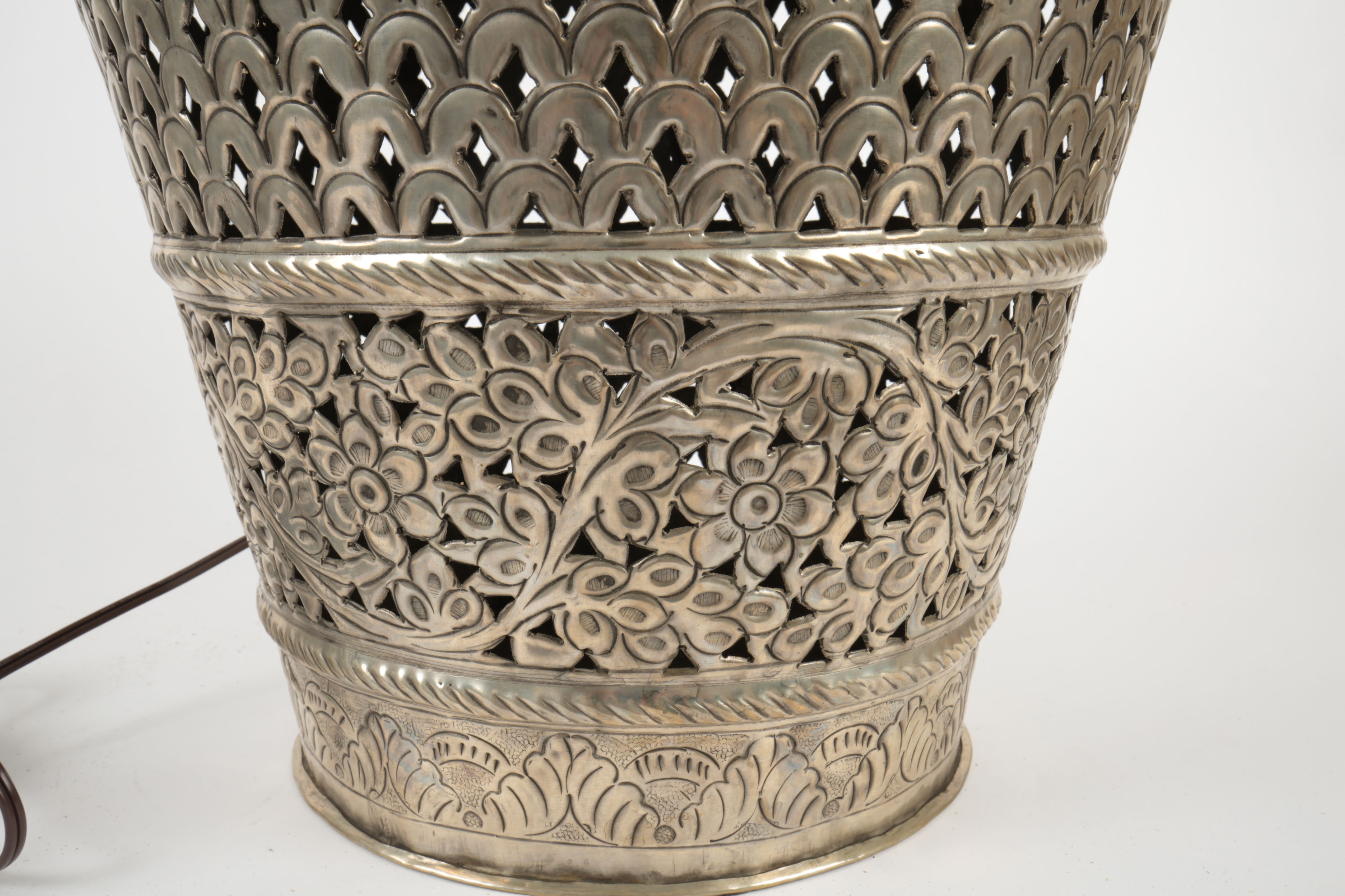 Ornate Pierced Lamp from India