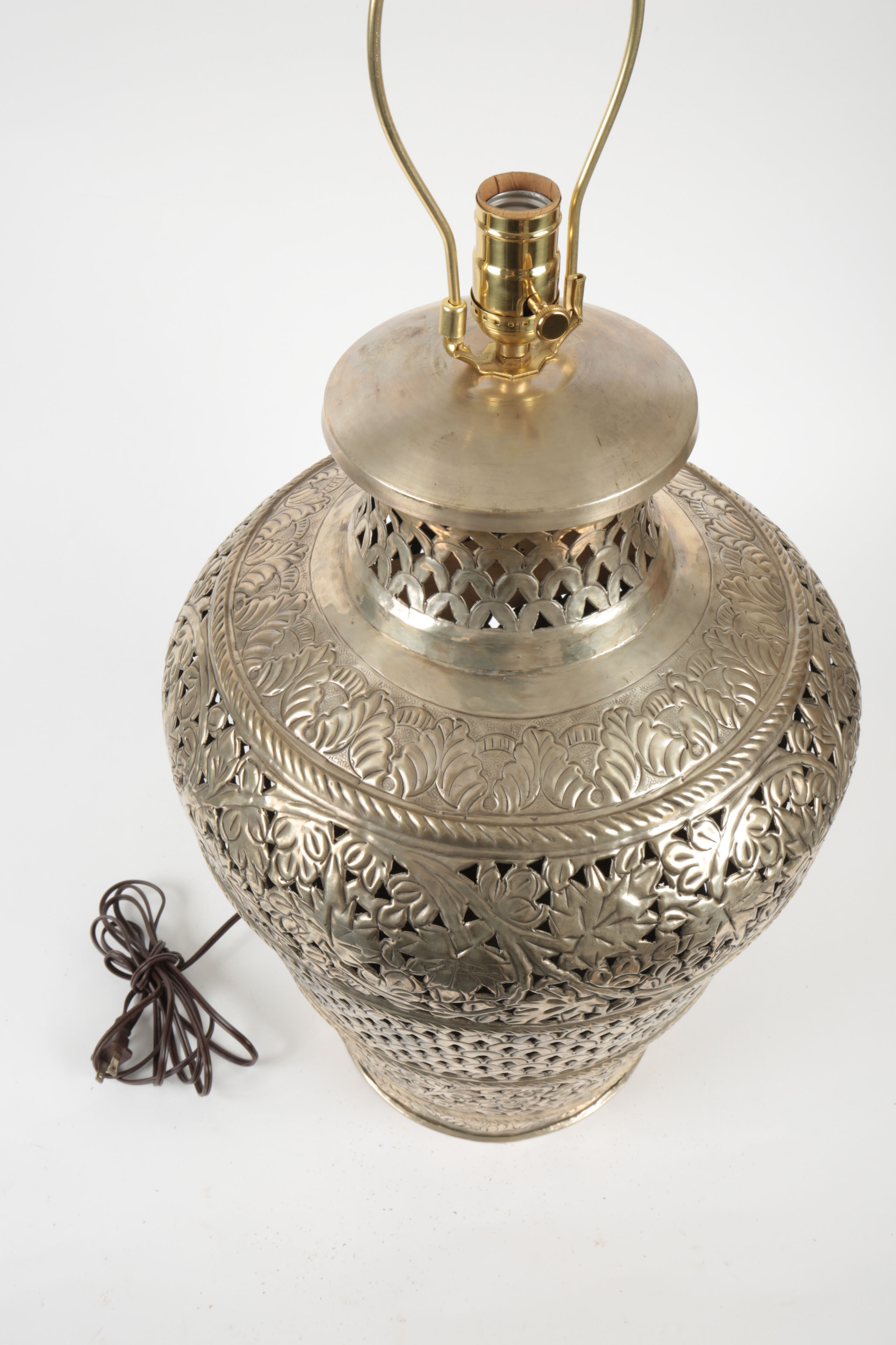 Ornate Pierced Lamp from India