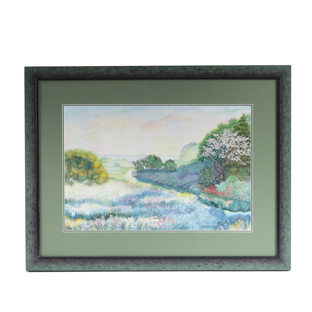 Mary H. Wright Original Watercolor Painting
