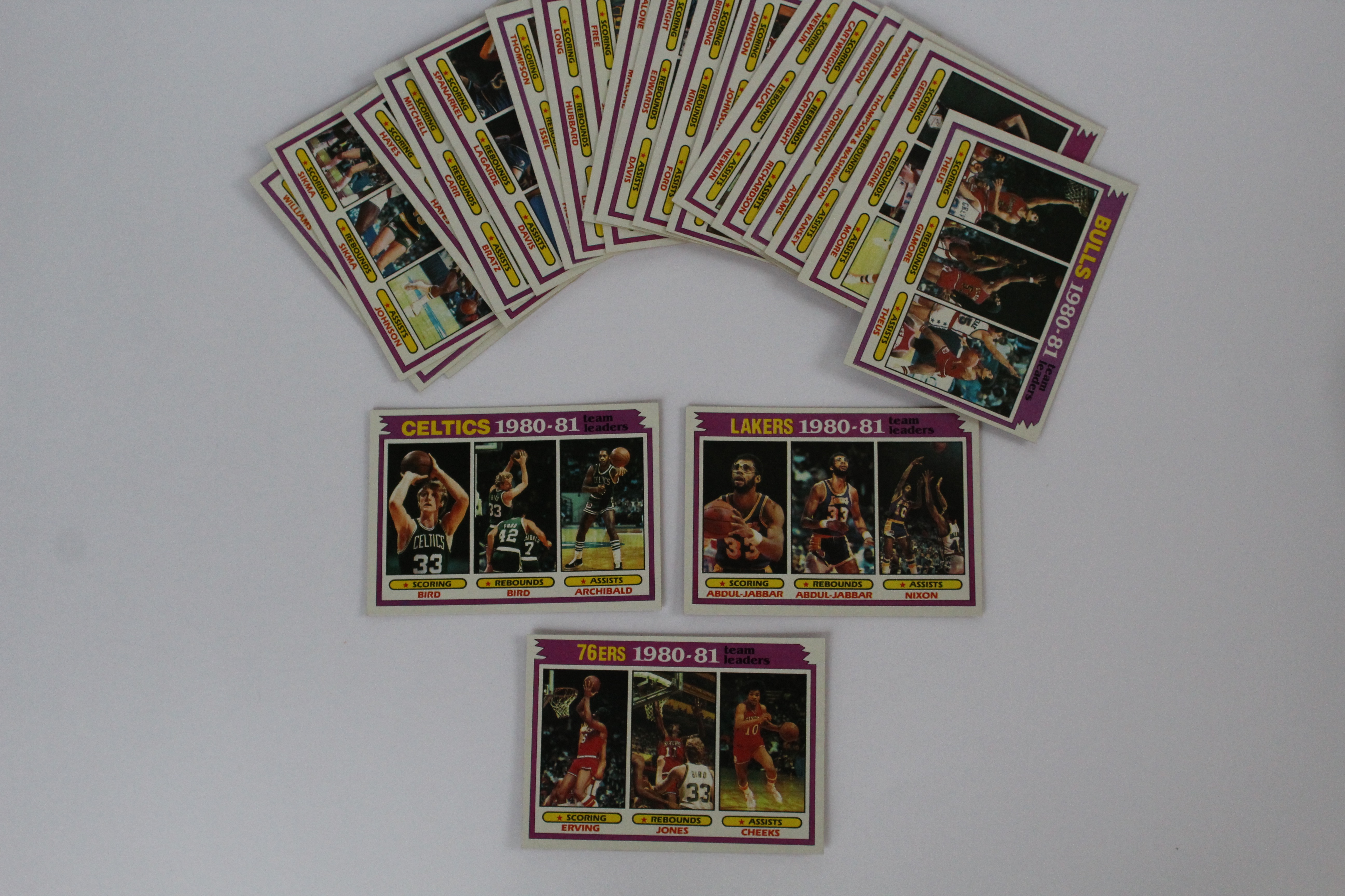 Assortment of 1981 Topps "Team Leaders" Basketball Cards