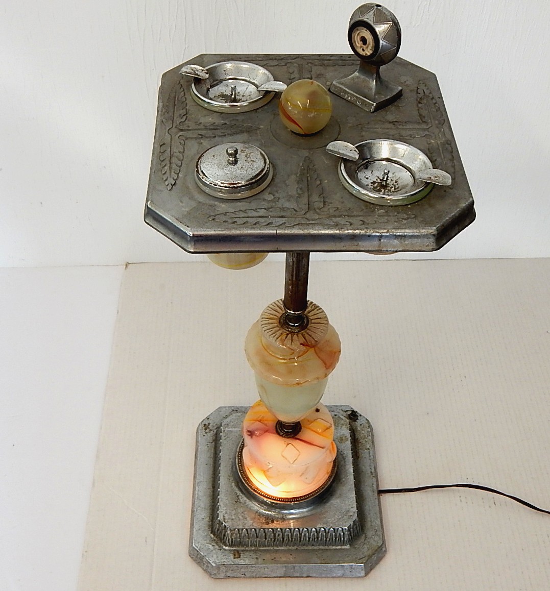 Vintage MICO Glass and Metal Smoking Stand