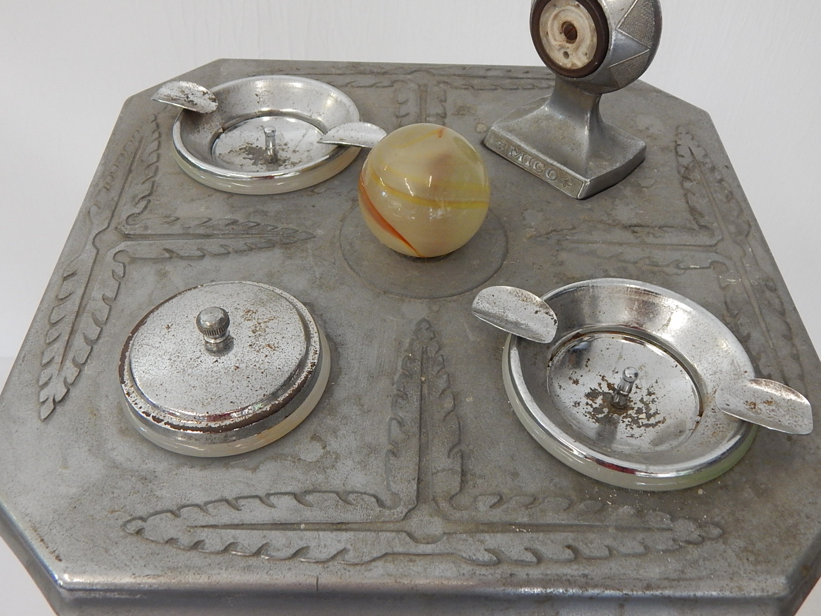 Vintage MICO Glass and Metal Smoking Stand