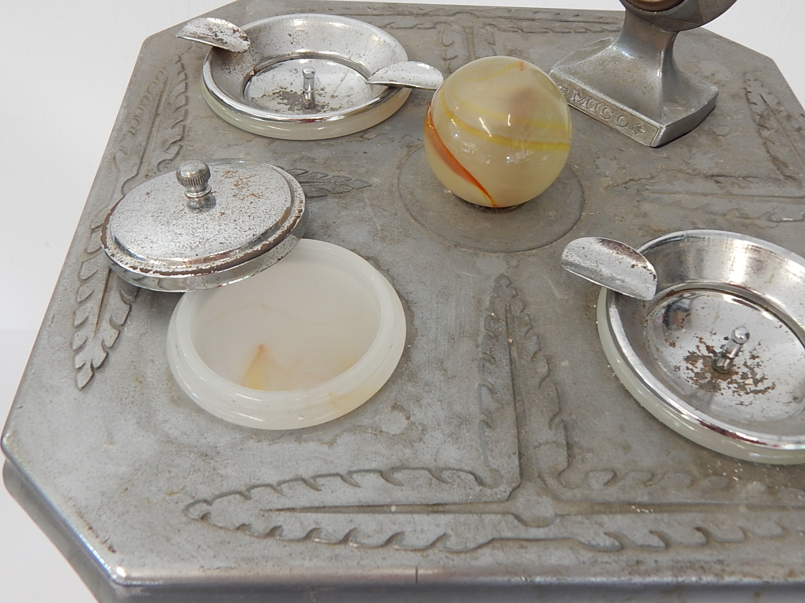 Vintage MICO Glass and Metal Smoking Stand