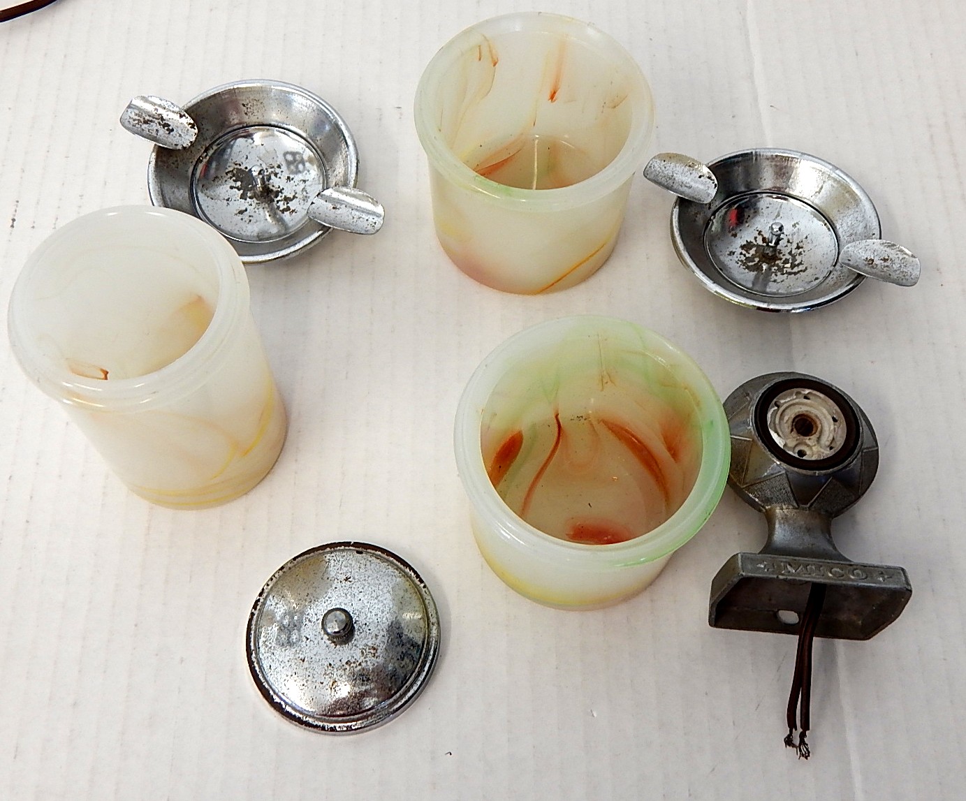 Vintage MICO Glass and Metal Smoking Stand