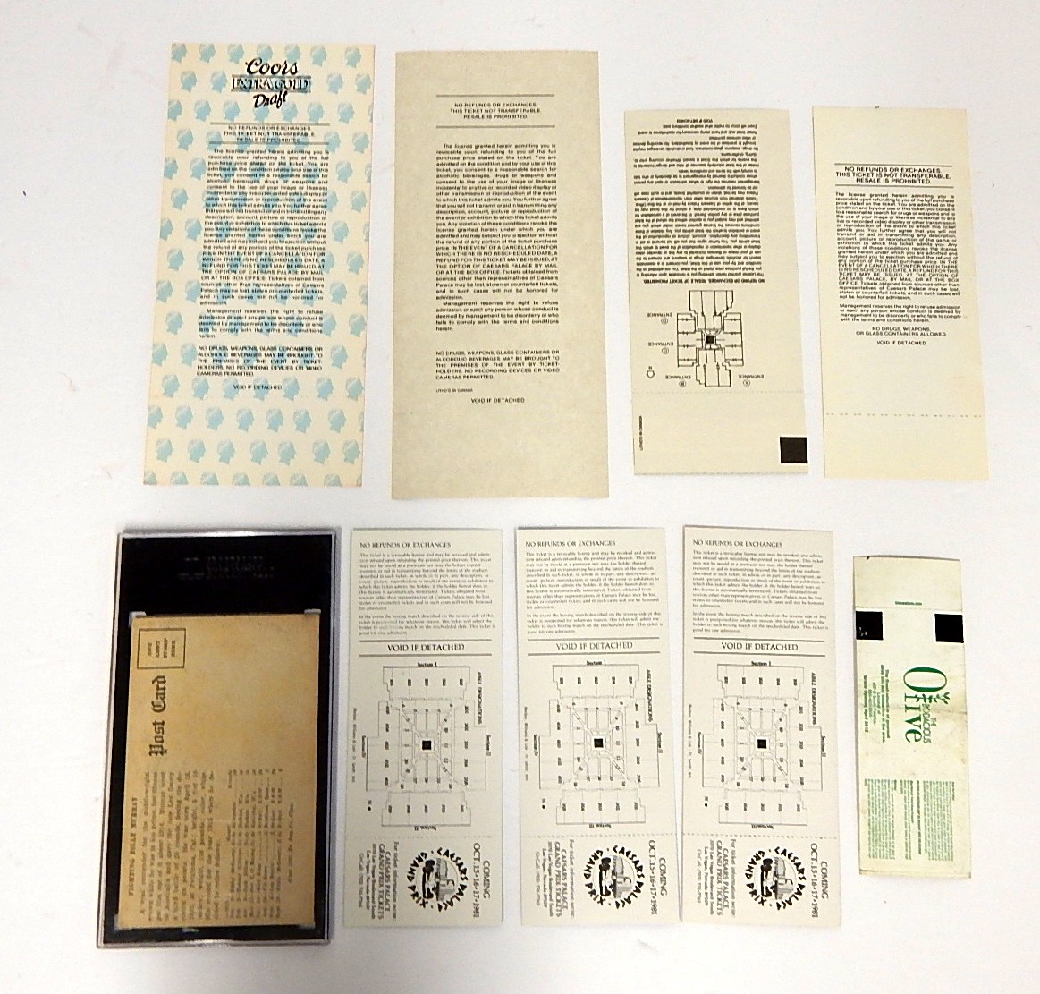 Fight Ticket and Exhibit Card Collection