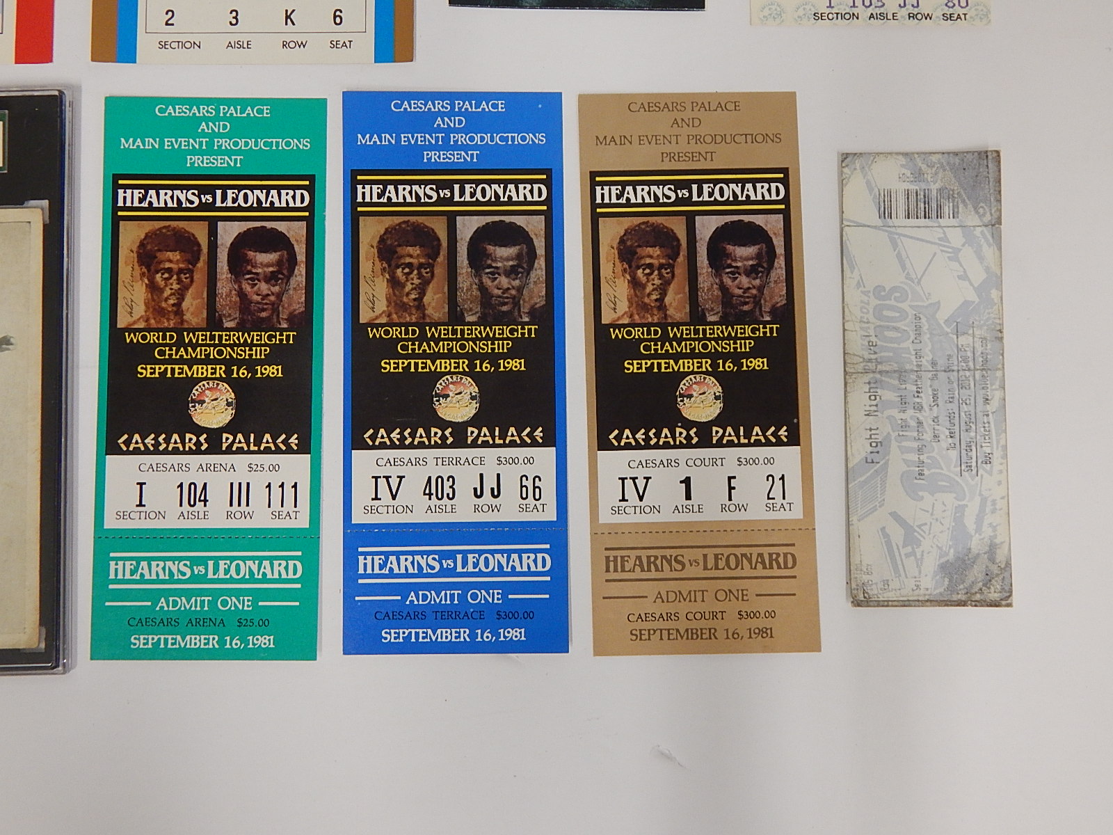 Fight Ticket and Exhibit Card Collection