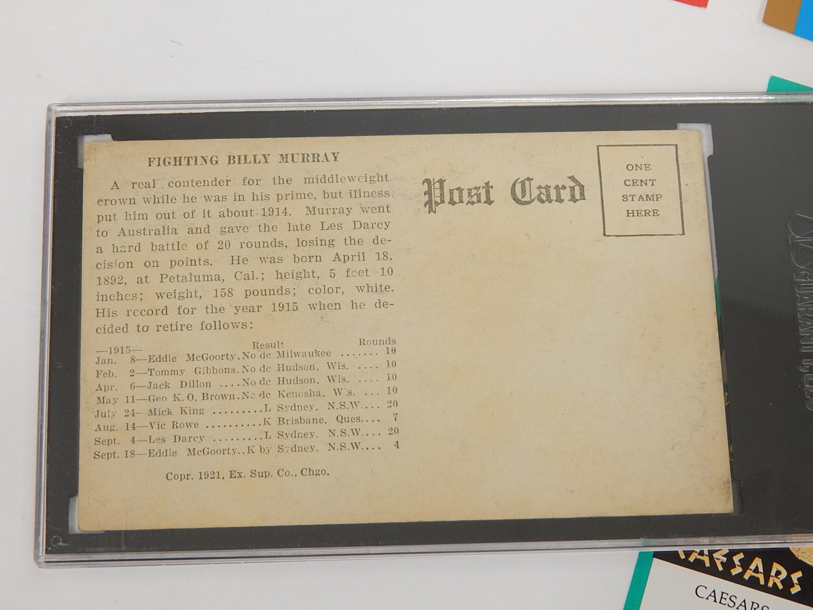 Fight Ticket and Exhibit Card Collection