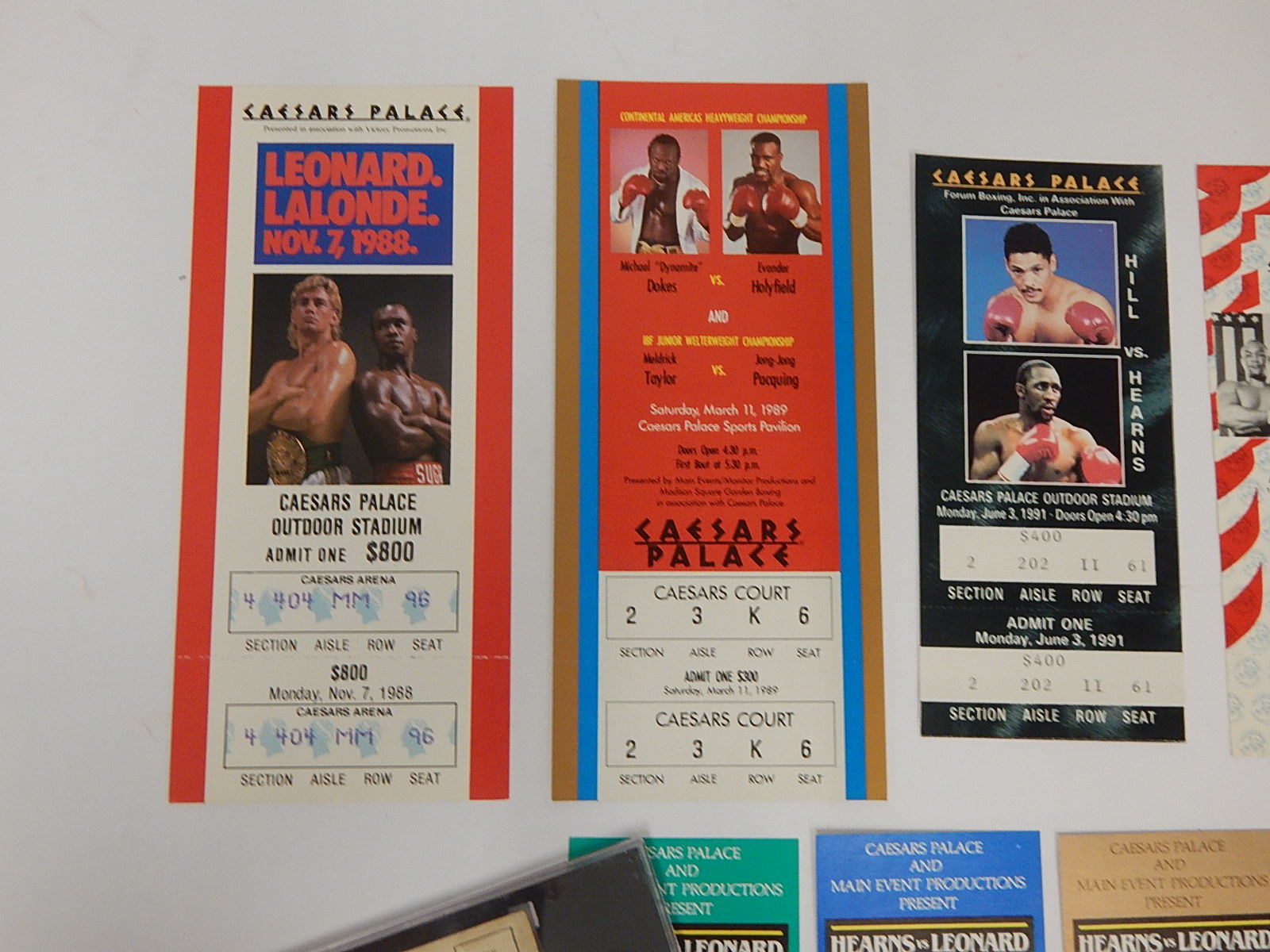 Fight Ticket and Exhibit Card Collection