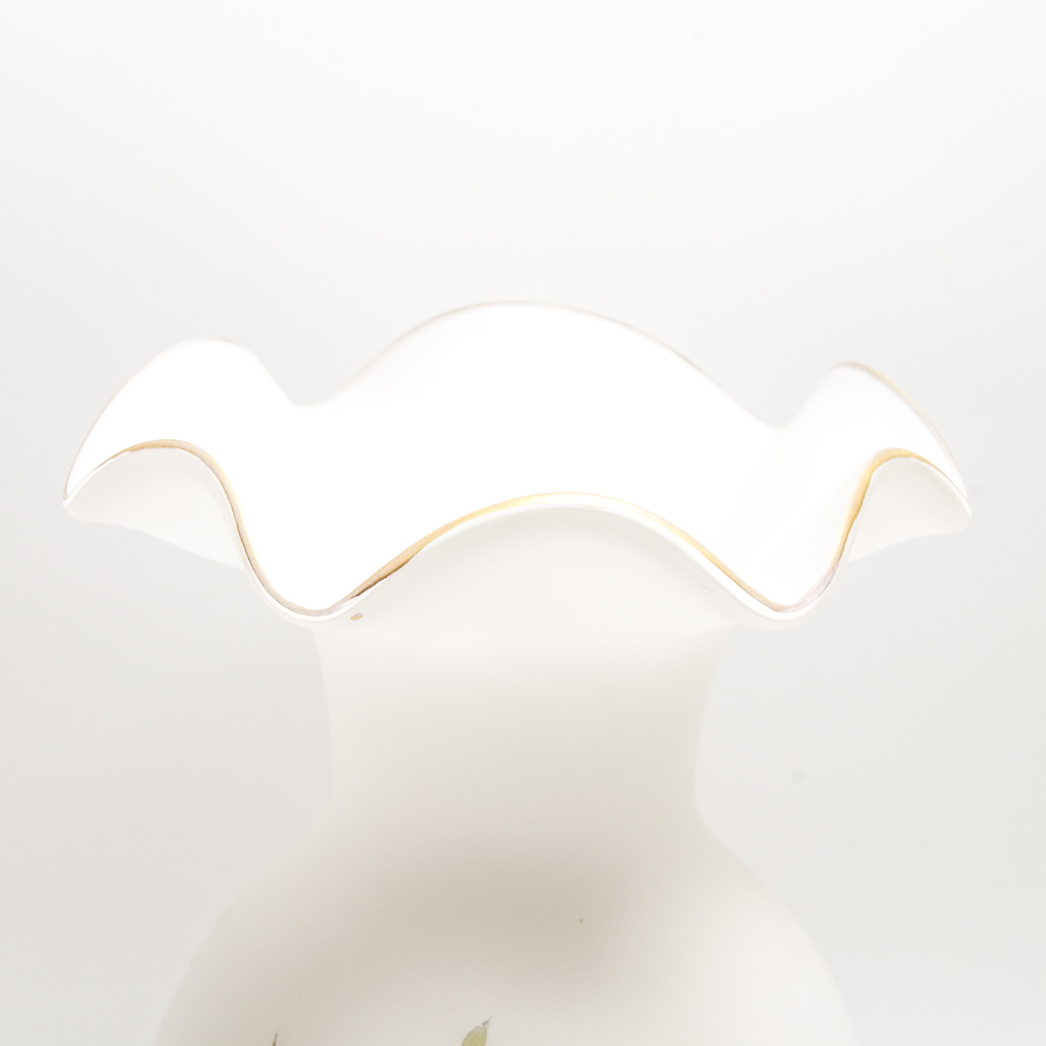 Pair of White Glass Vases