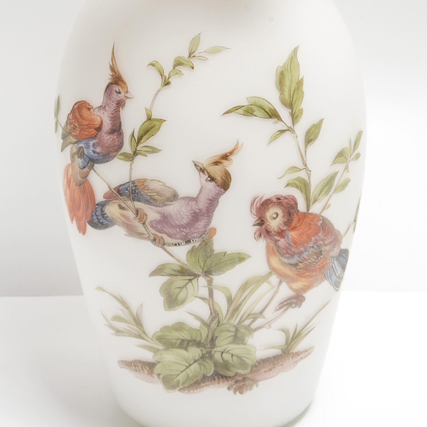 Pair of White Glass Vases