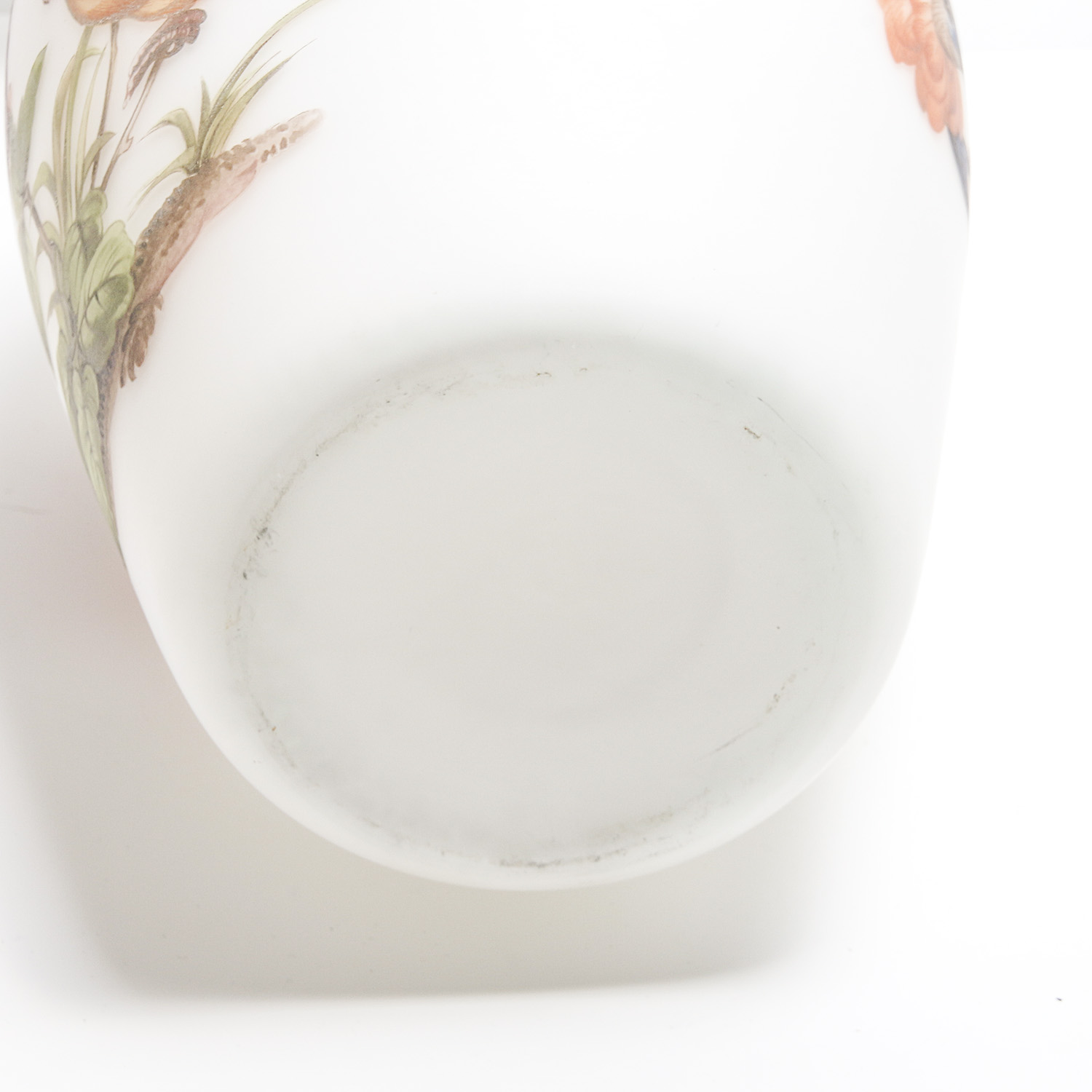 Pair of White Glass Vases