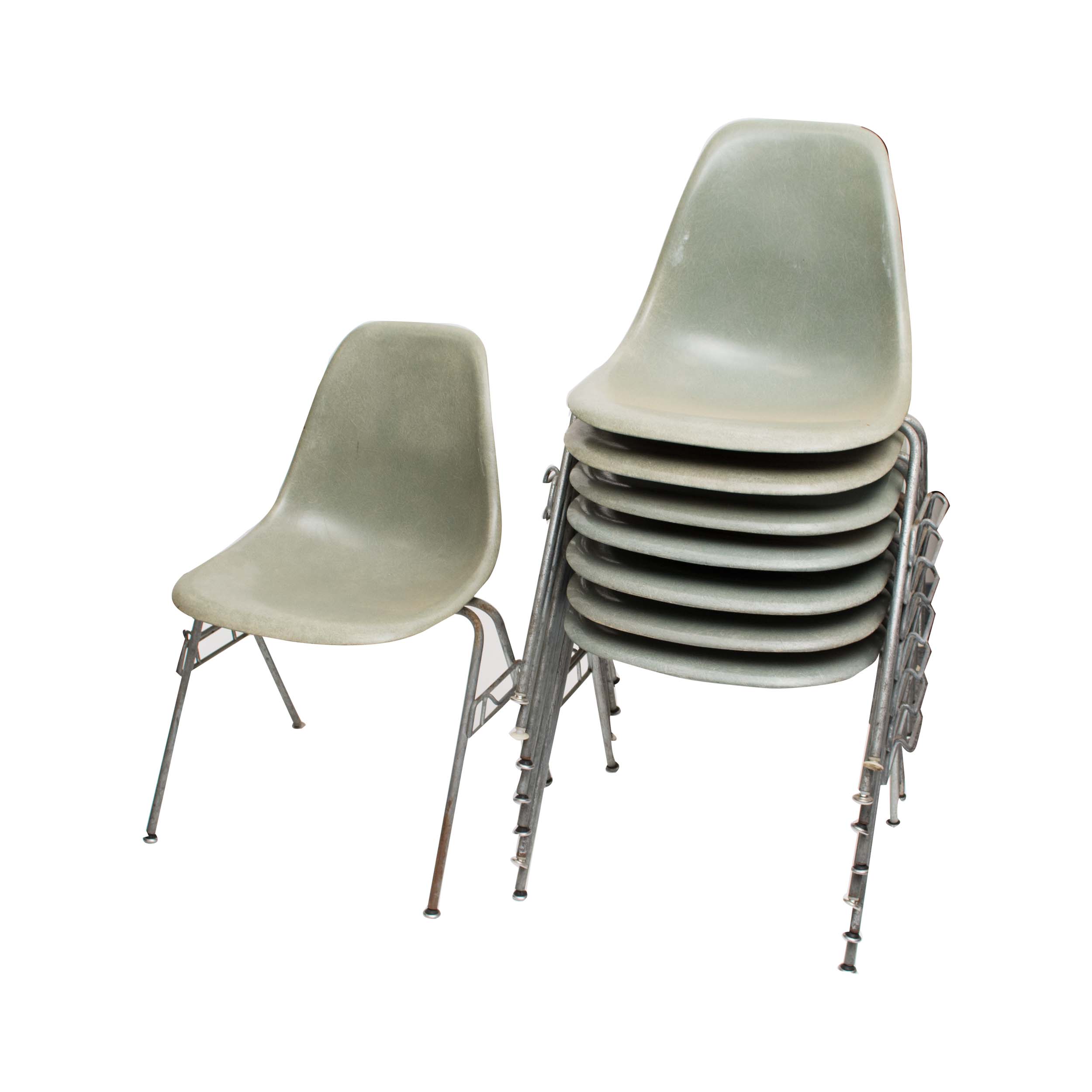 Eames Mid Century Modern Herman Miller Fiberglass Shell Chairs