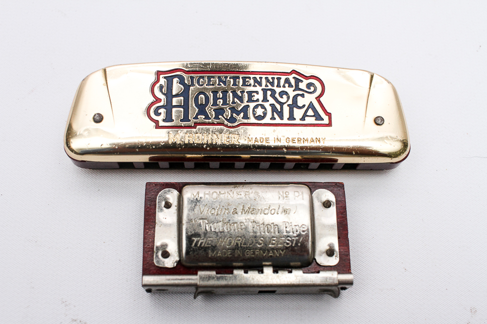 Vintage Hohner Harmonica and "Trutone" Pitch Pipe