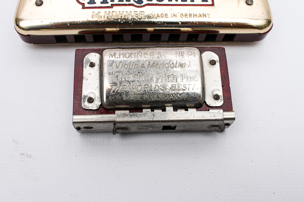 Vintage Hohner Harmonica and "Trutone" Pitch Pipe