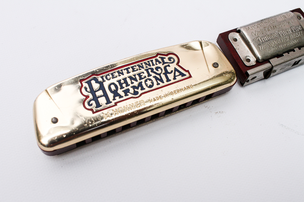 Vintage Hohner Harmonica and "Trutone" Pitch Pipe