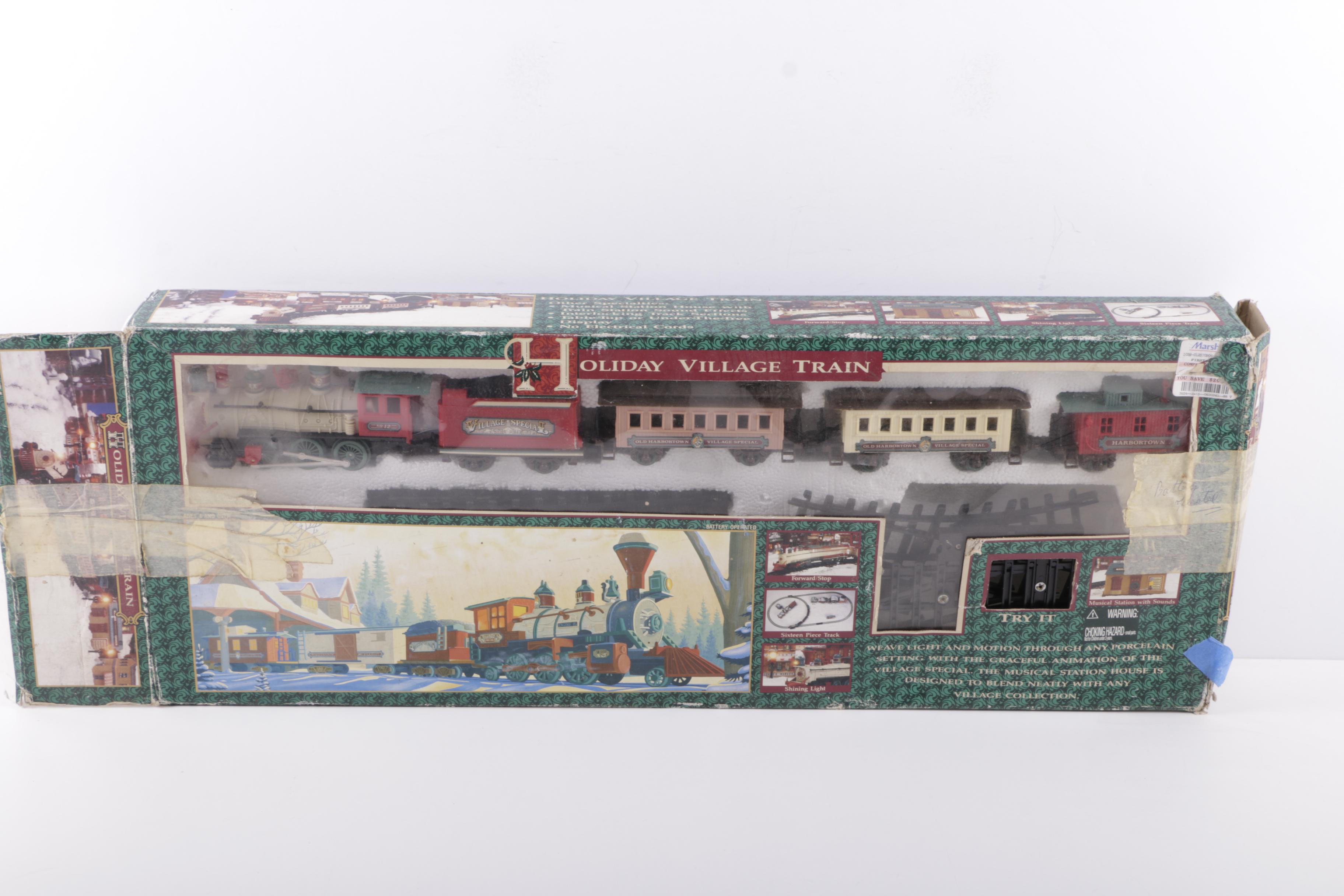 New Bright Holiday Village Train Set