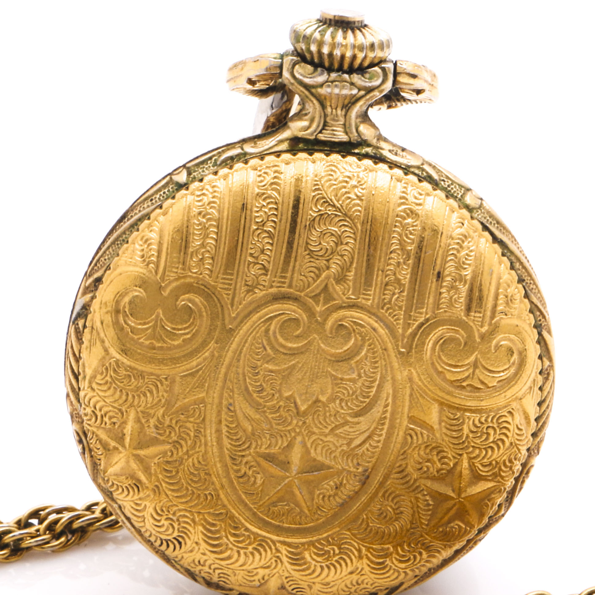 Elgin Gold Tone Mother of Pearl Pendant Watch